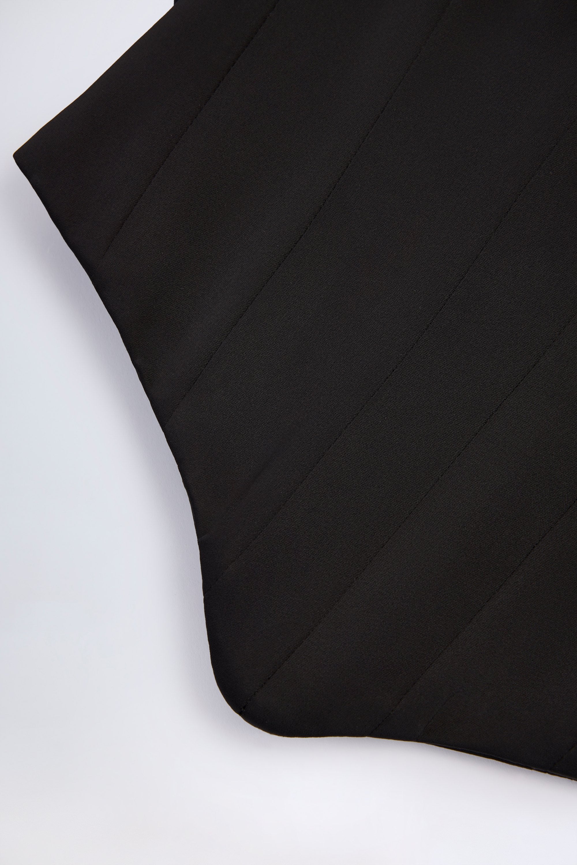 Curved Lace-Up Corset Top in Black