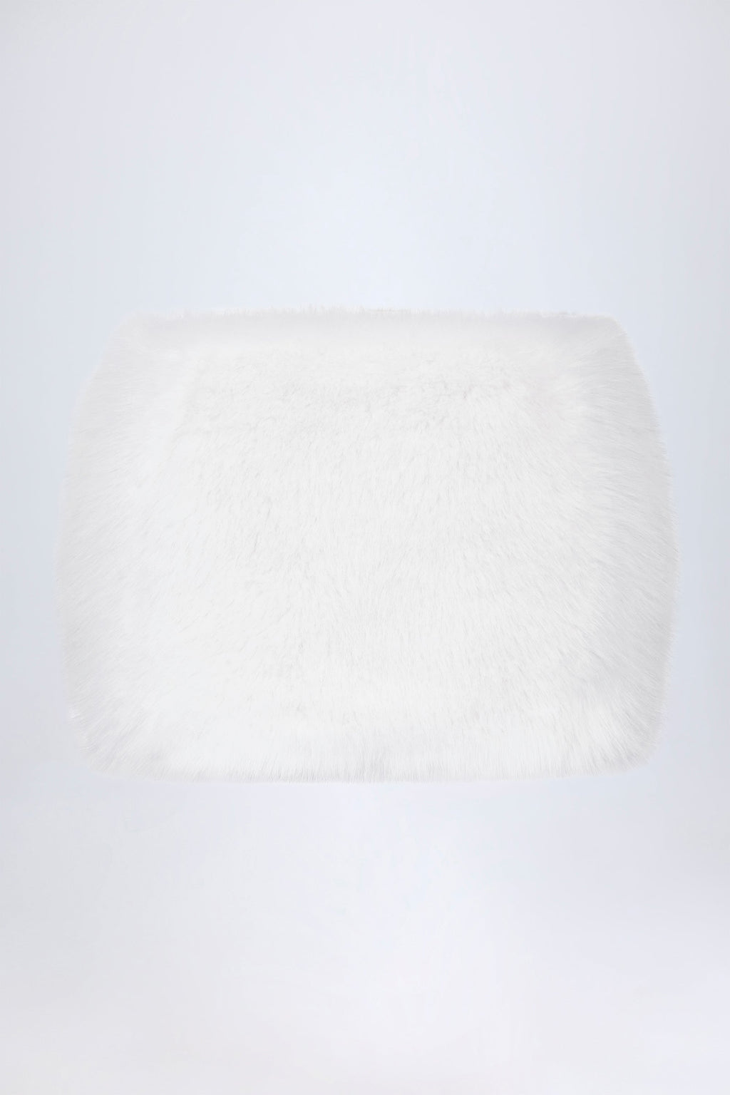 Buckle-Detail Faux Fur Micro Mini Skirt in White