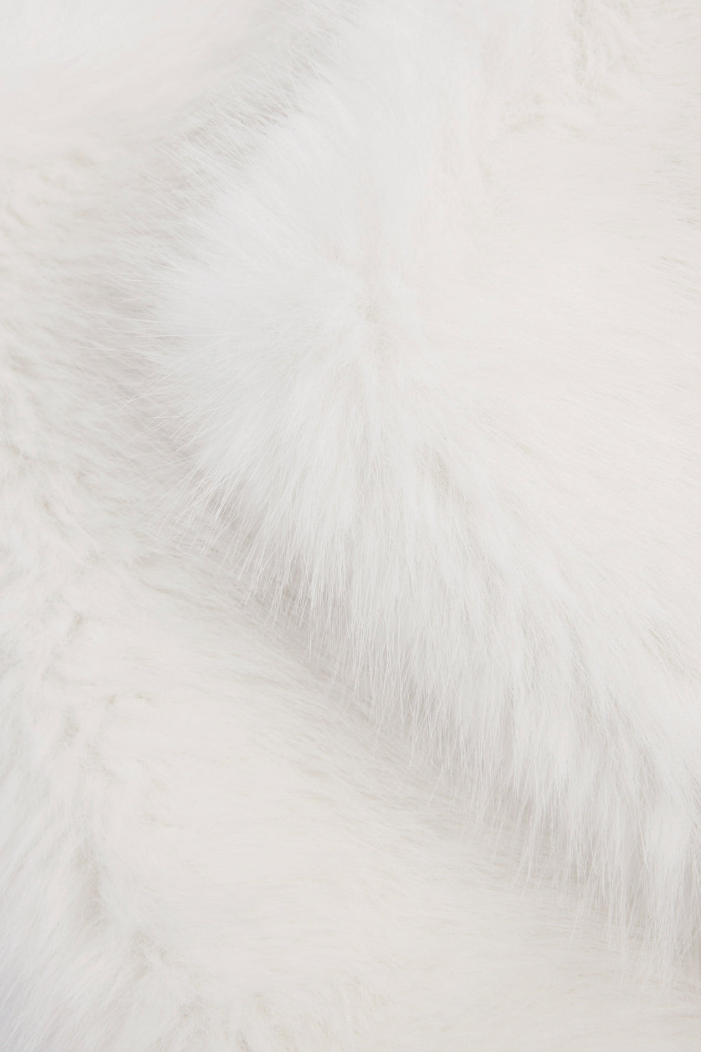 Buckle-Detail Faux Fur Micro Mini Skirt in White