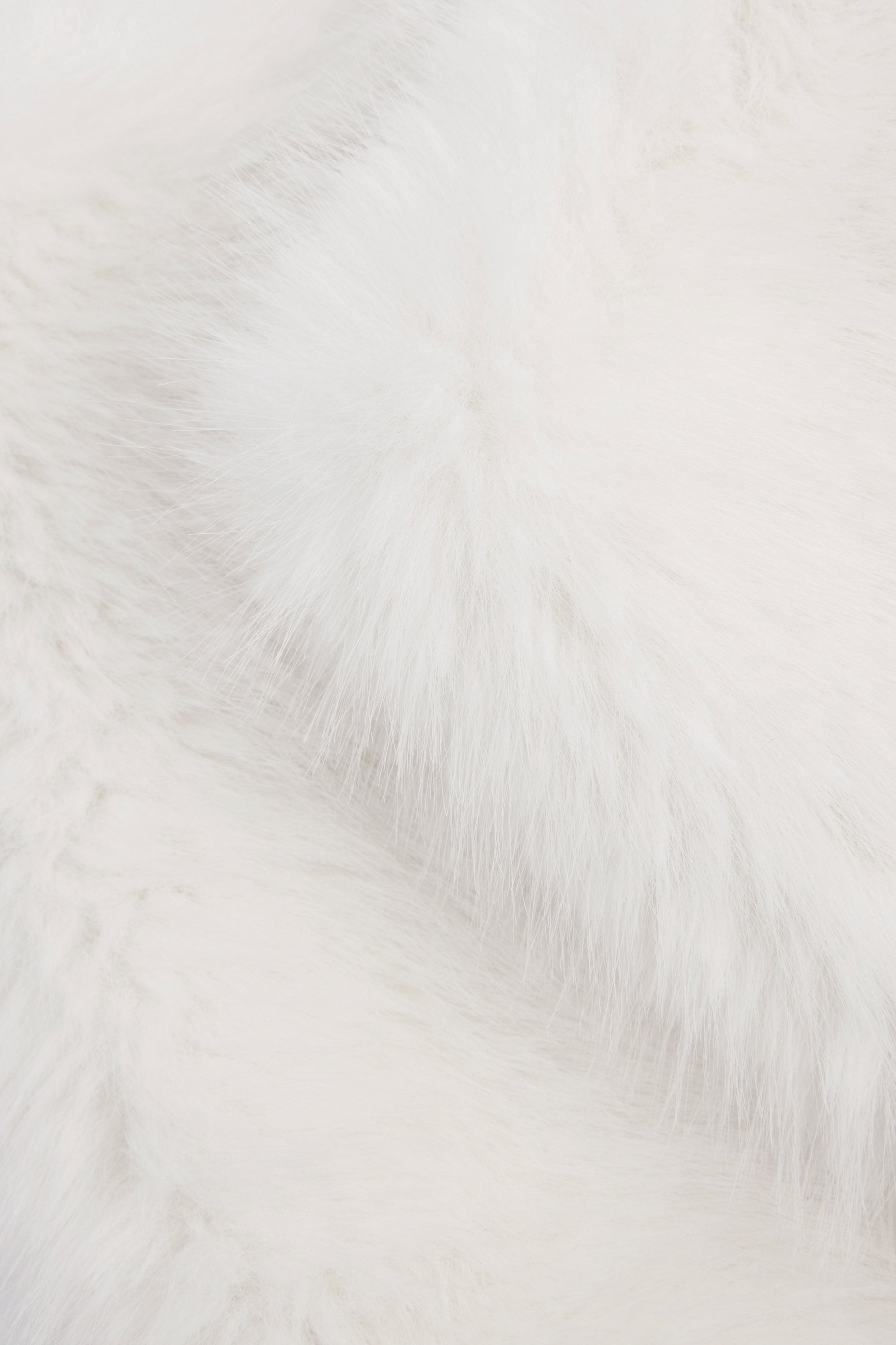 Buckle-Detail Faux Fur Micro Mini Skirt in White