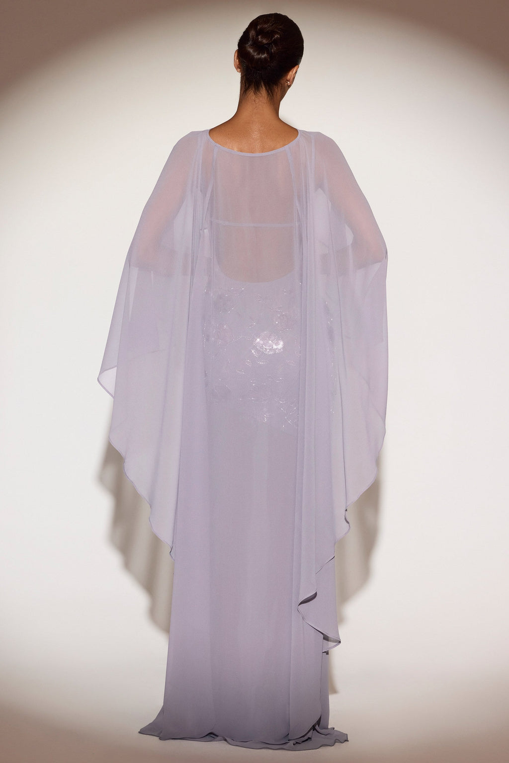 Chiffon Draped Cape in Lilac
