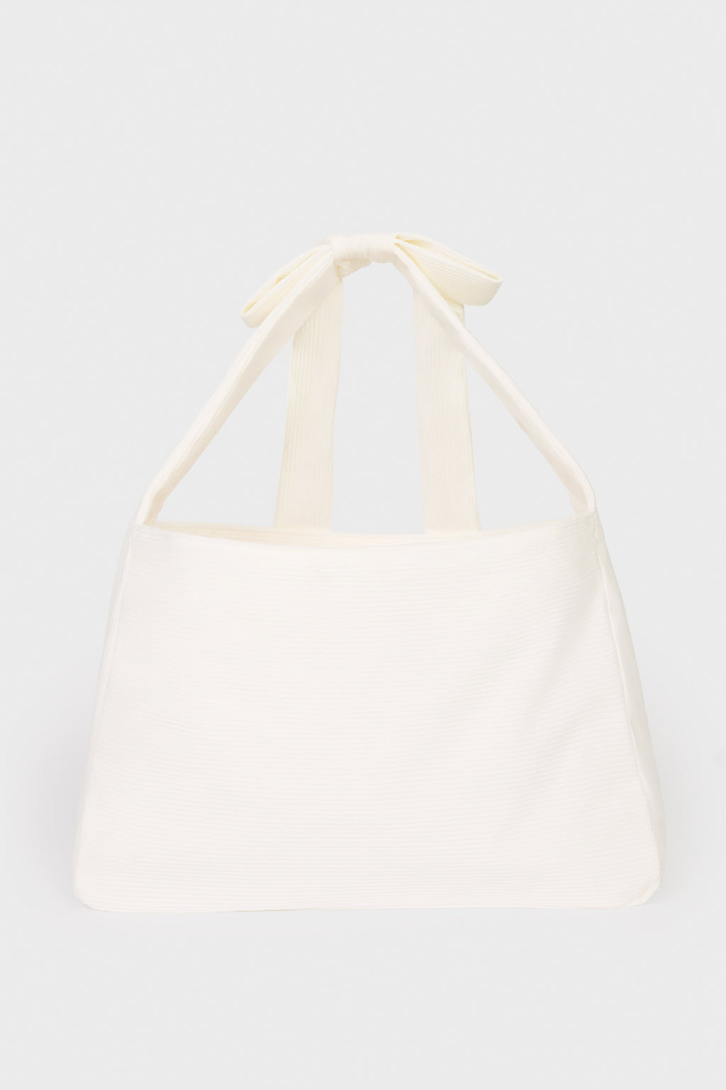 Corduroy Bow Tote Bag in Ivory