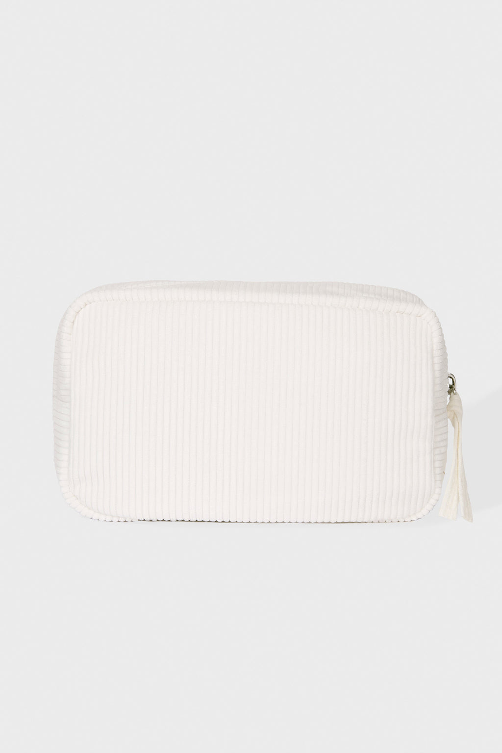 Corduroy Bow Makeup Bag in Ivory
