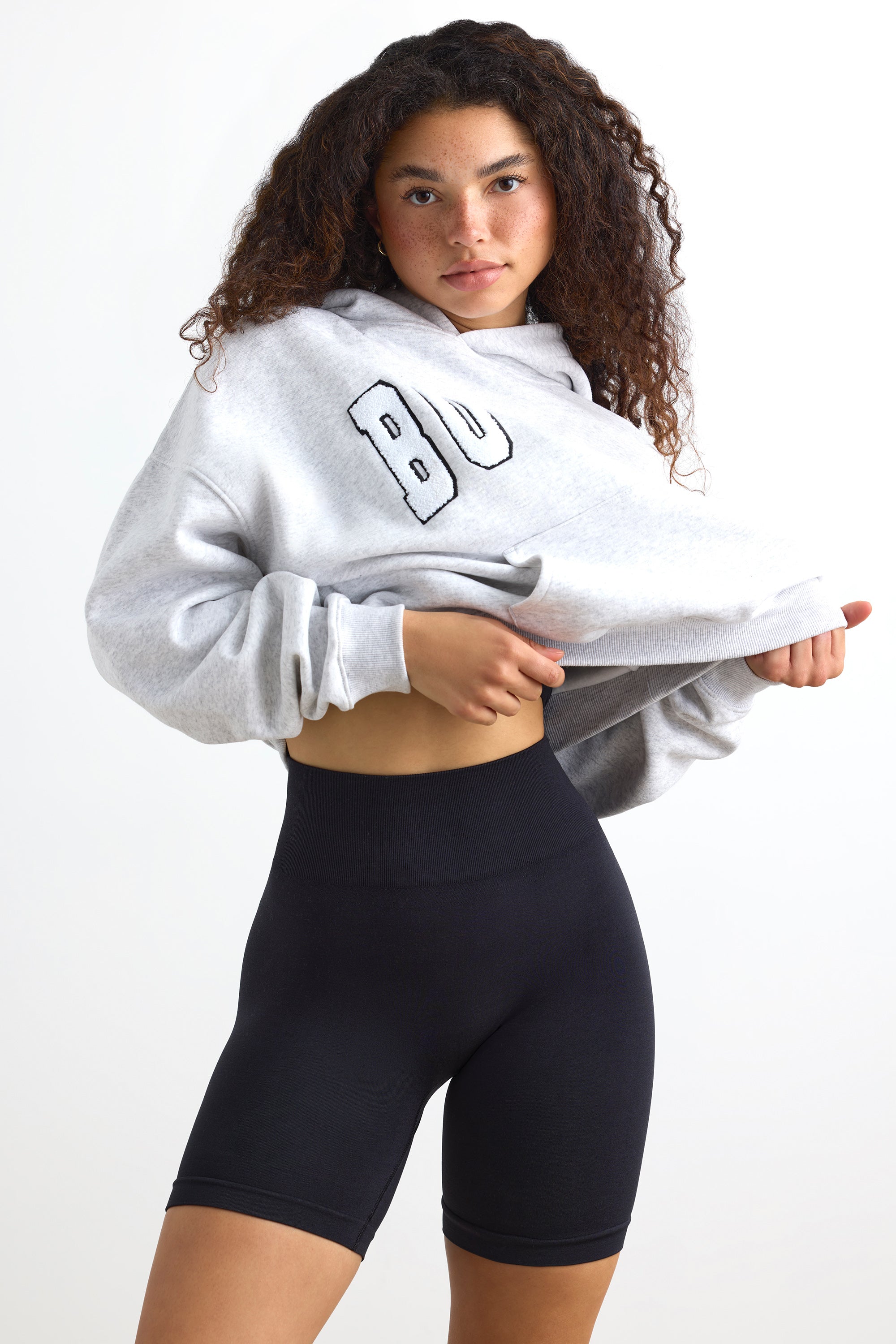 Define Luxe High-Waist Biker Shorts in Black