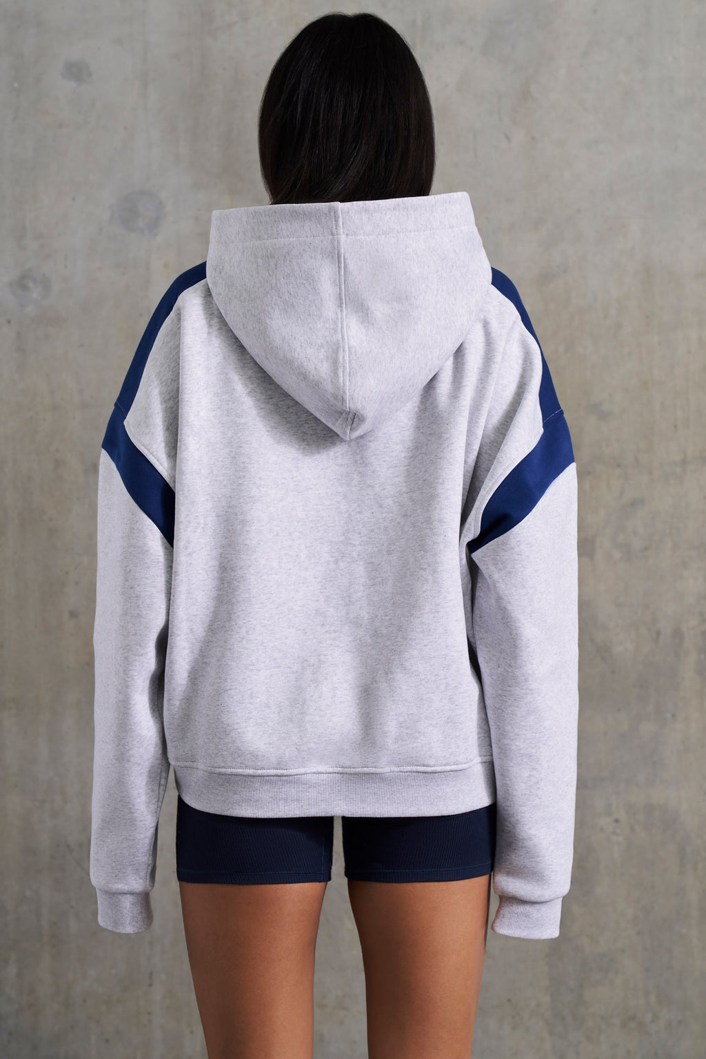 Cotton Fleece Oversized Hoodie in Heather Grey
