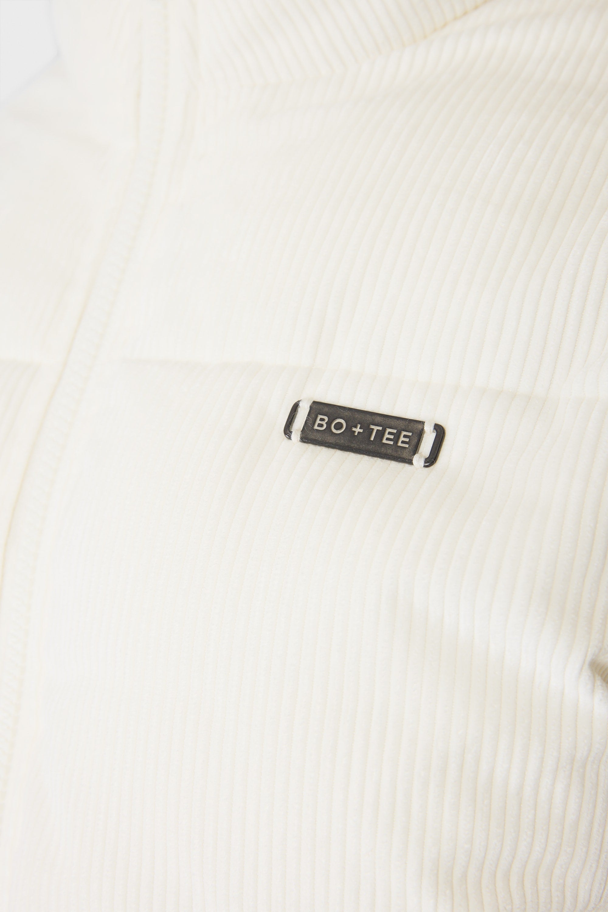 Corduroy Quilted Puffer Jacket in Ivory