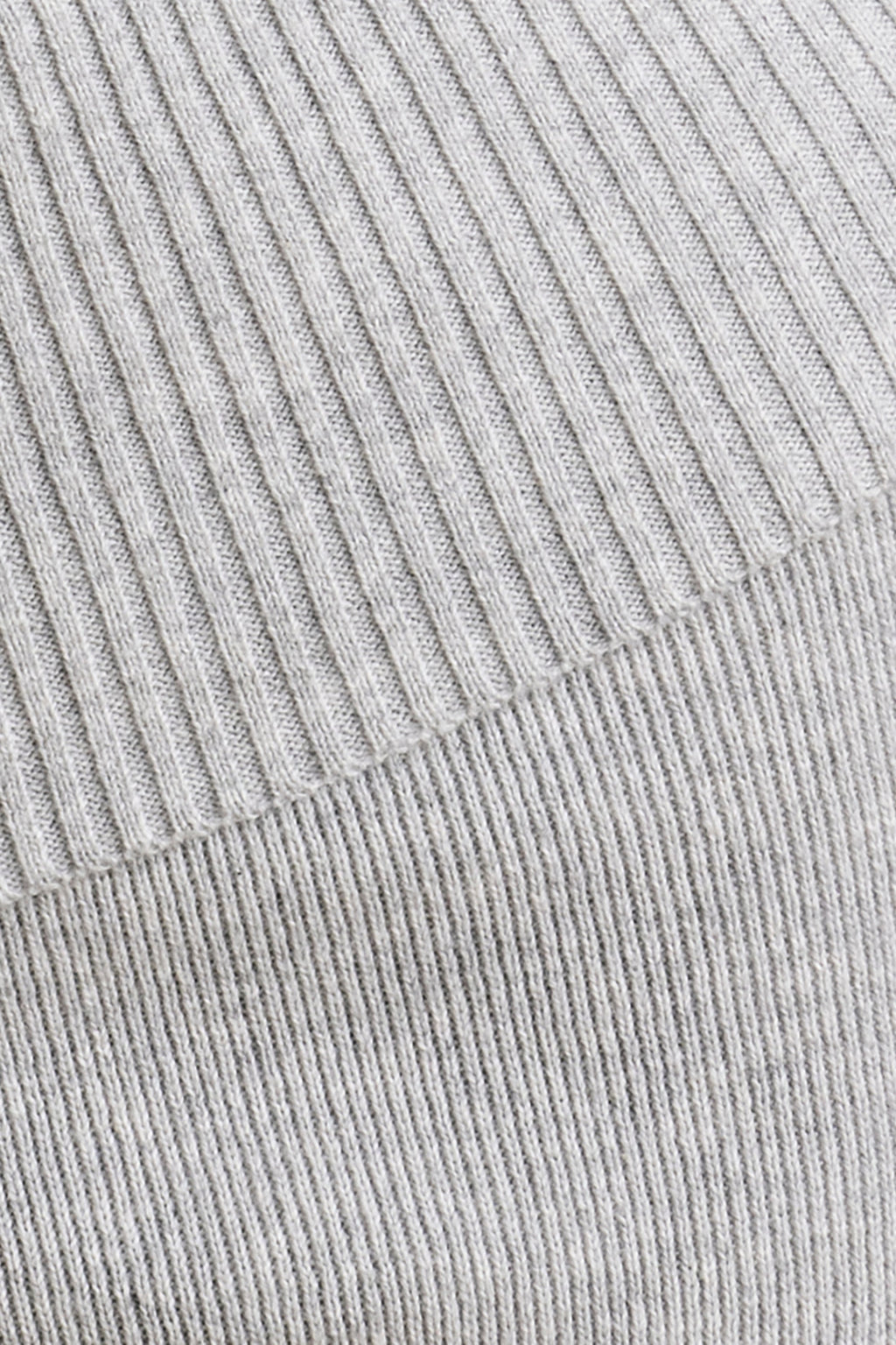 Chunky Knit Foldover Kick Flare Trousers in Grey Marl