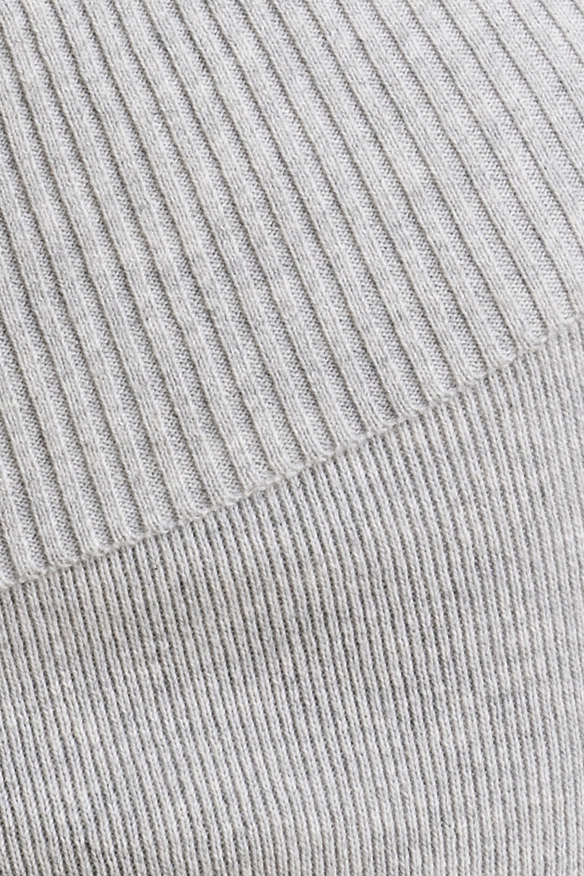 Chunky Knit Foldover Kick Flare Trousers in Grey Marl