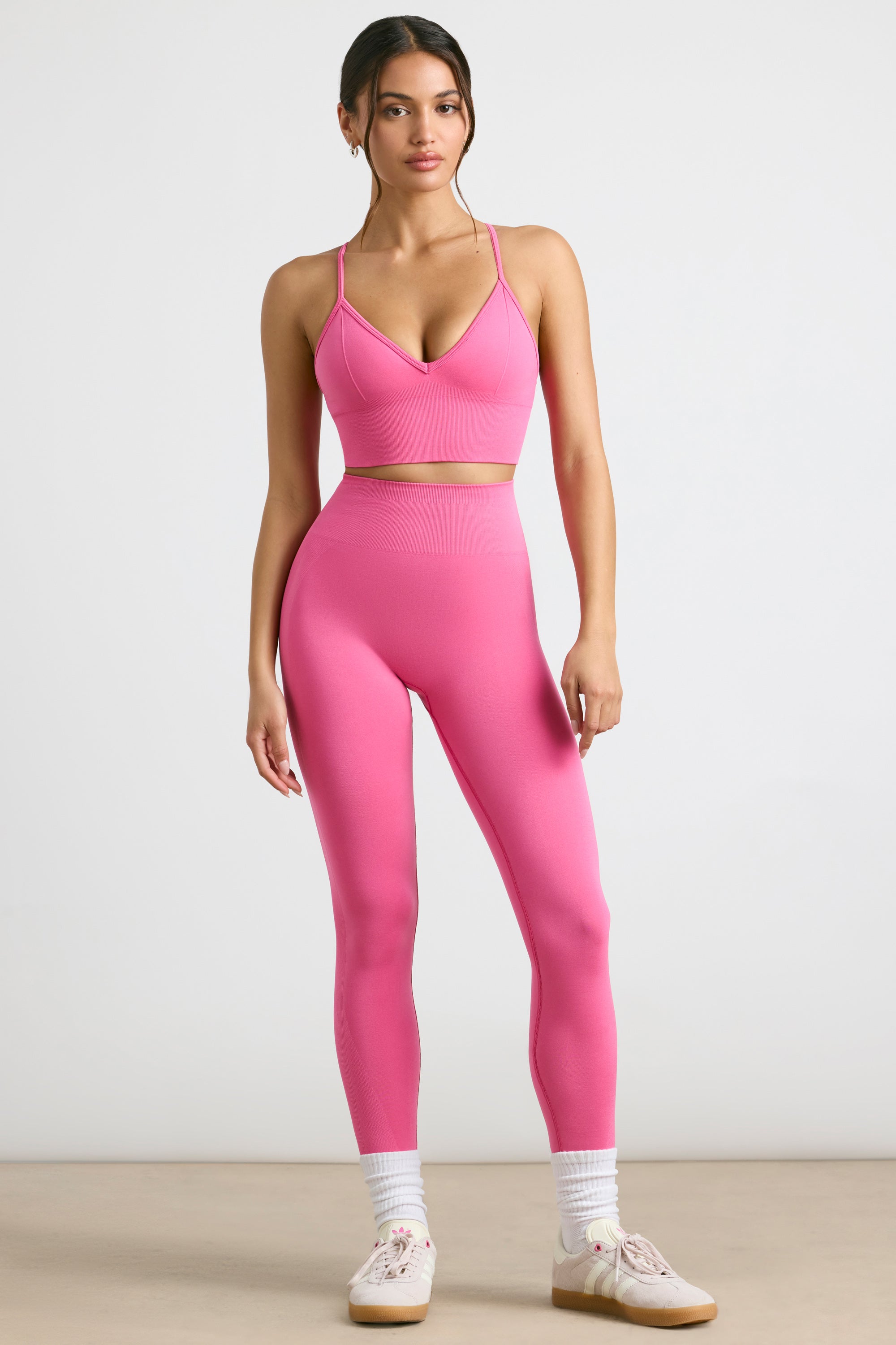 Define Luxe High-Waist Leggings in Hot Pink