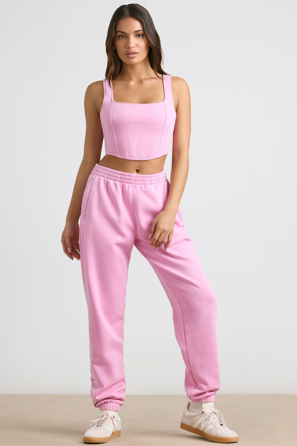 Brushed Jersey Oversized Joggers in Bubblegum Pink