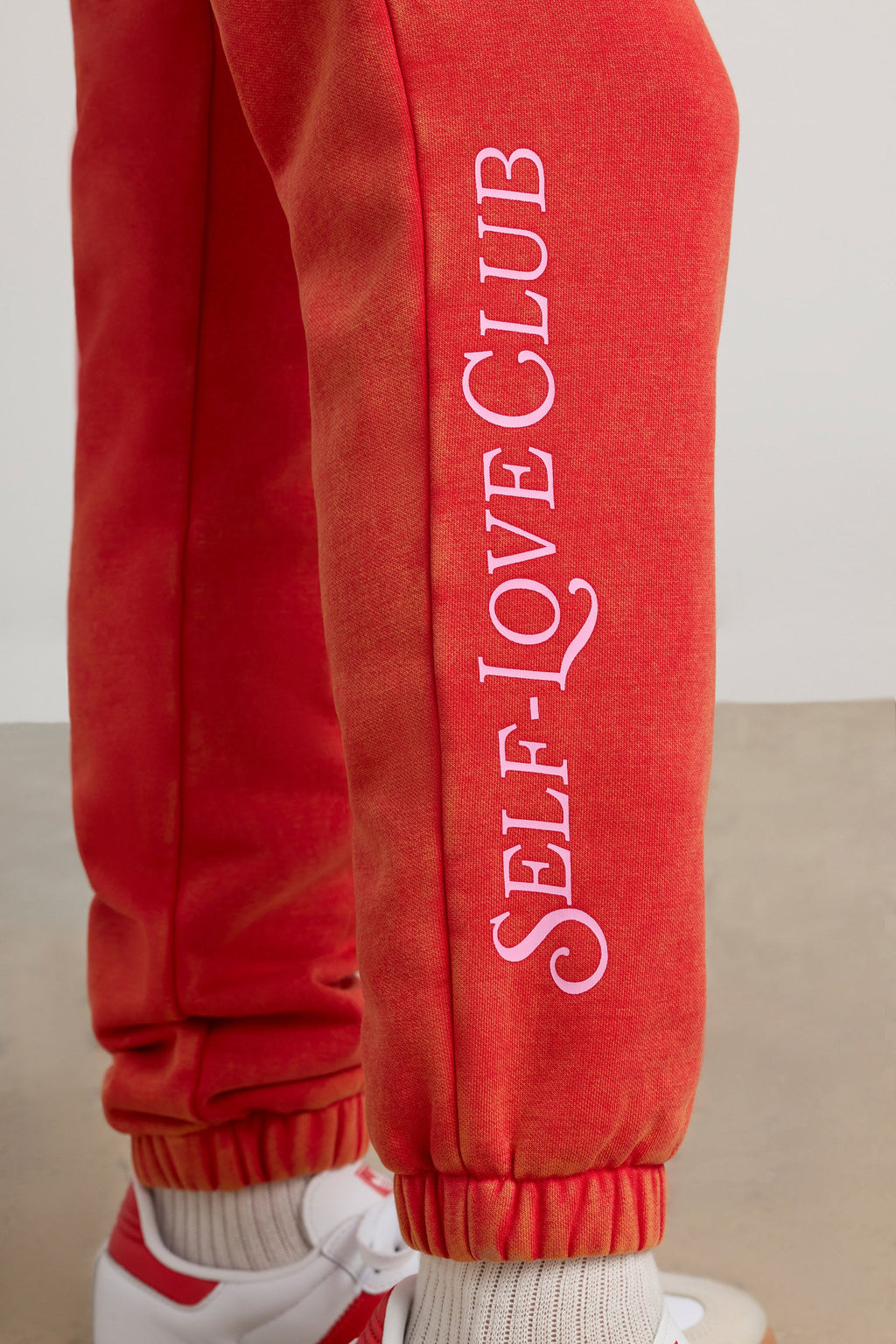 Brushed Jersey Oversized Joggers in Red