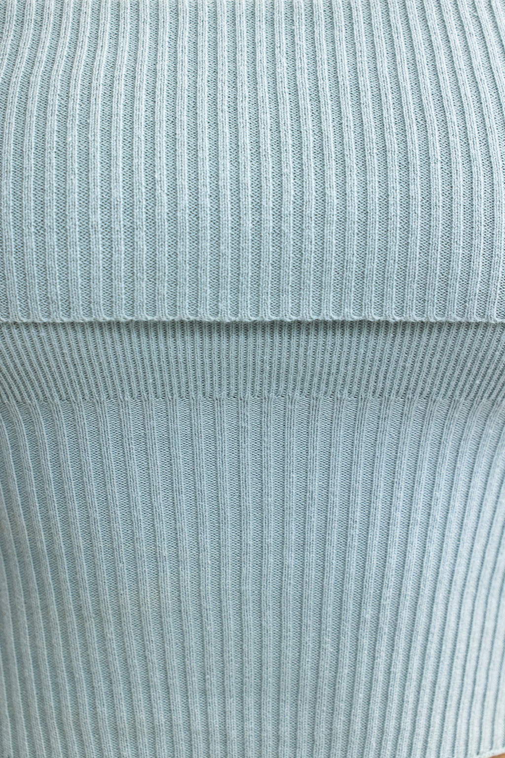 Bandeau Chunky Knit Crop Top in Dusty Teal