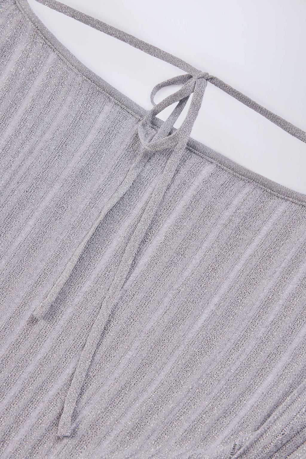 Backless Batwing Mini Dress in Silver