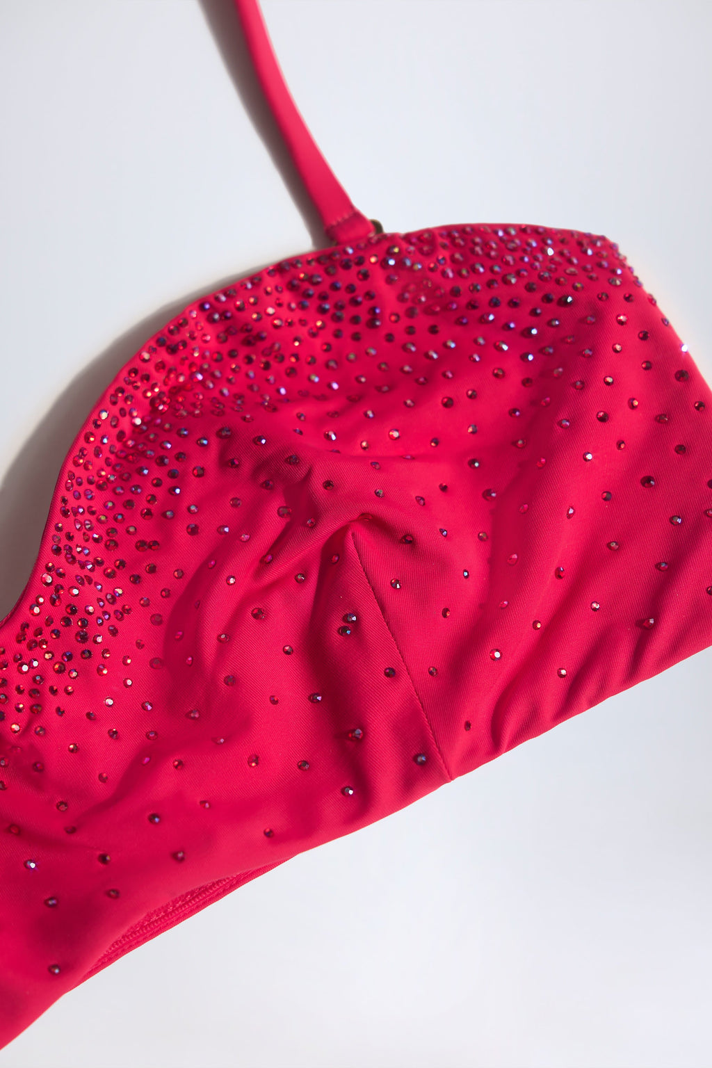 Bandeau Bikini Top in Raspberry Pink