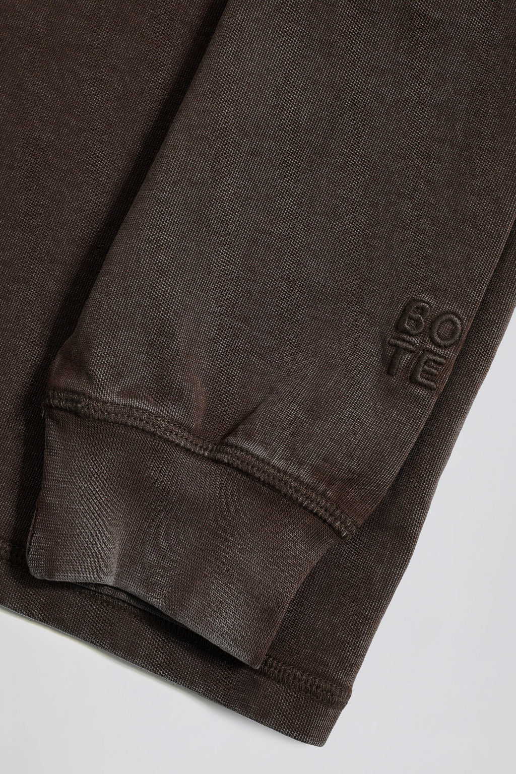 Acid Wash Long-Sleeve Oversized T-Shirt in Brown