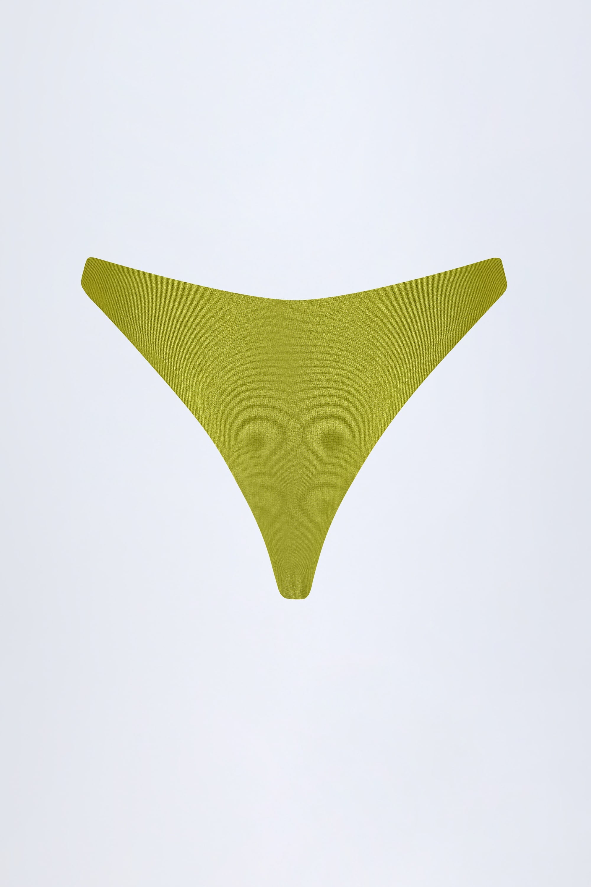 Bead-Embellished Cheeky Bikini Bottoms in Olive Green