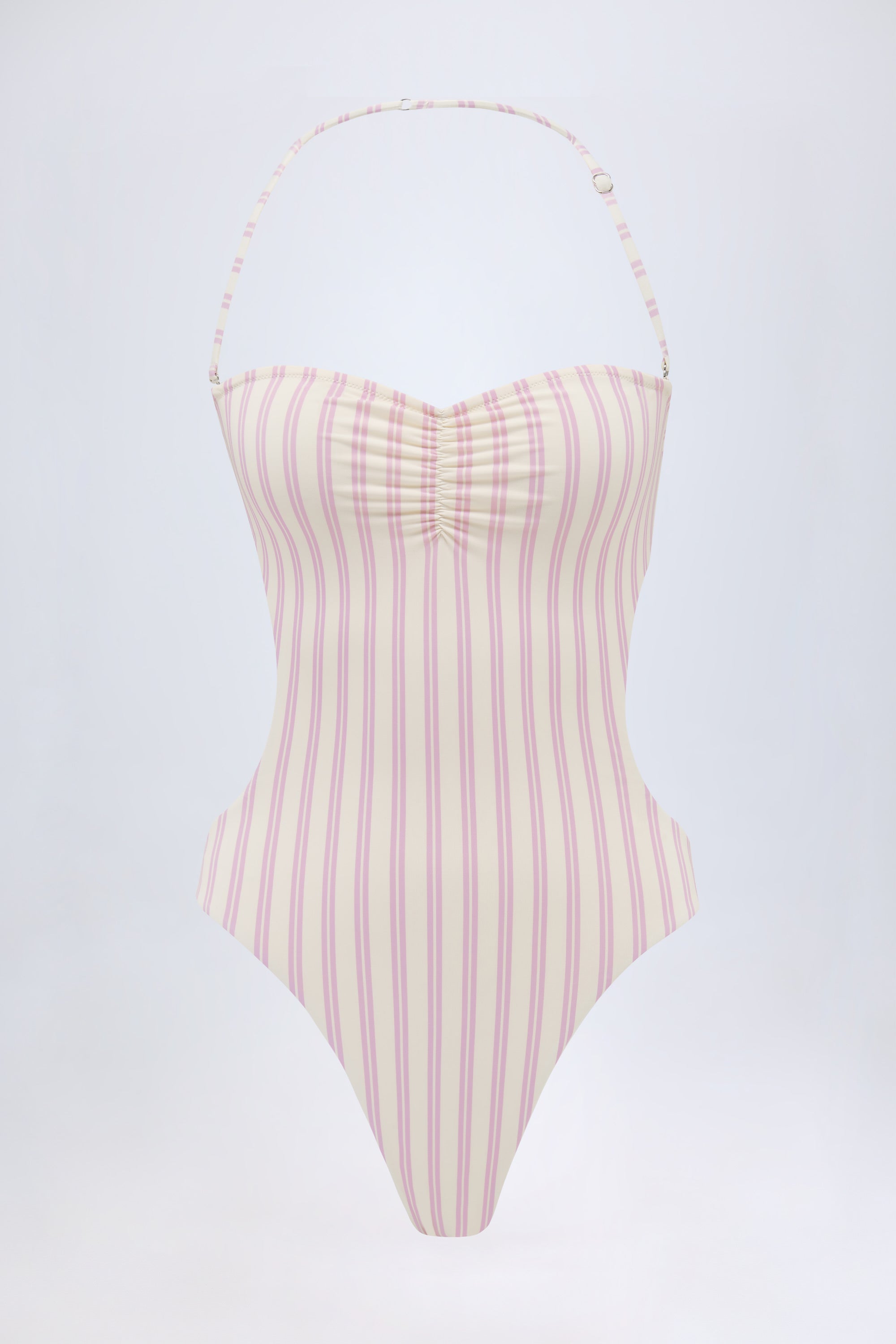 Cut-Out Halterneck Swimsuit in Mauve