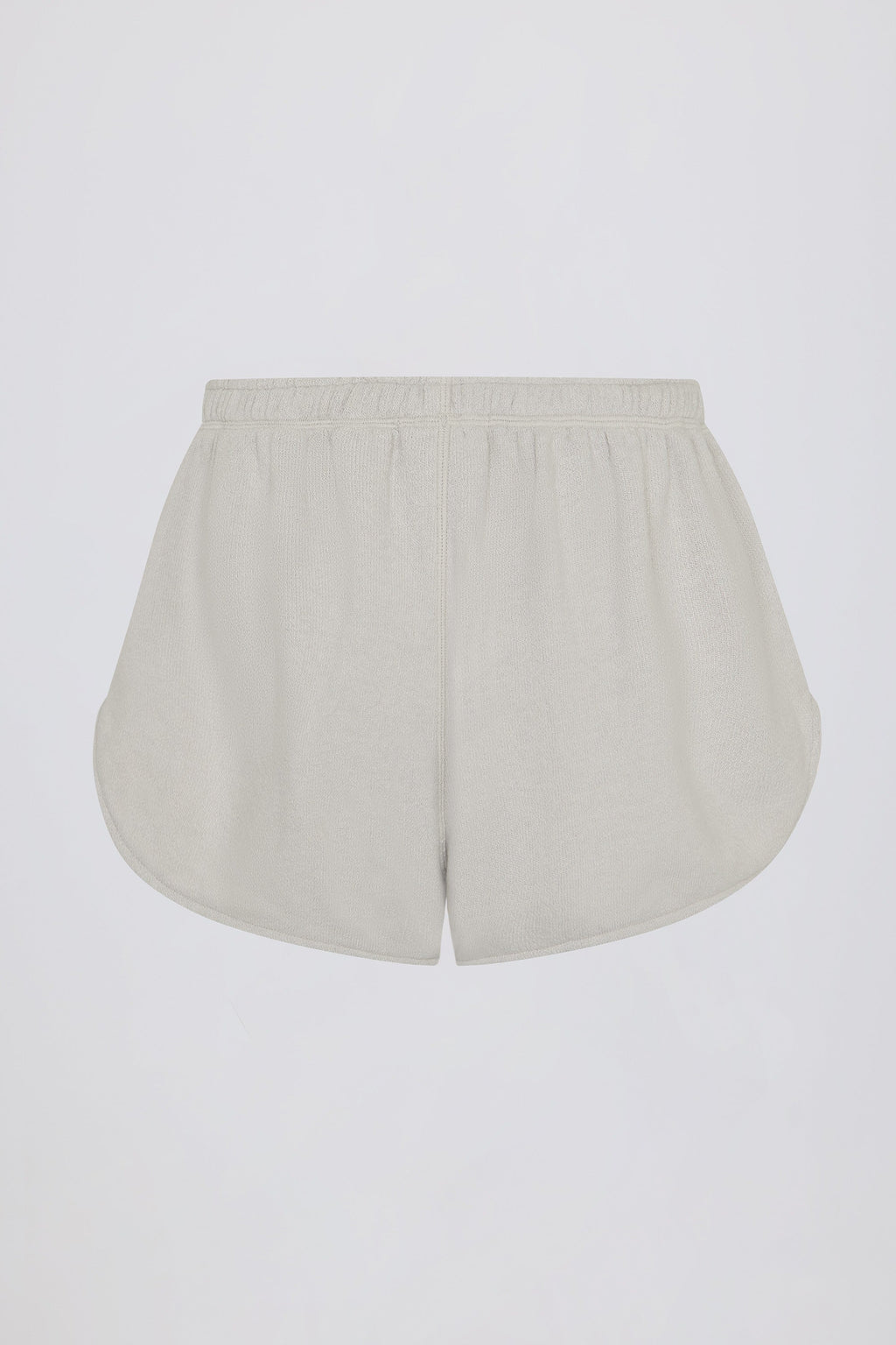 Button-Detail Mid-Rise Shorts in Light Grey