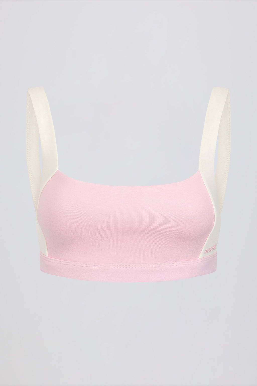 Contrast Sports Bra in Pale Pink Marl