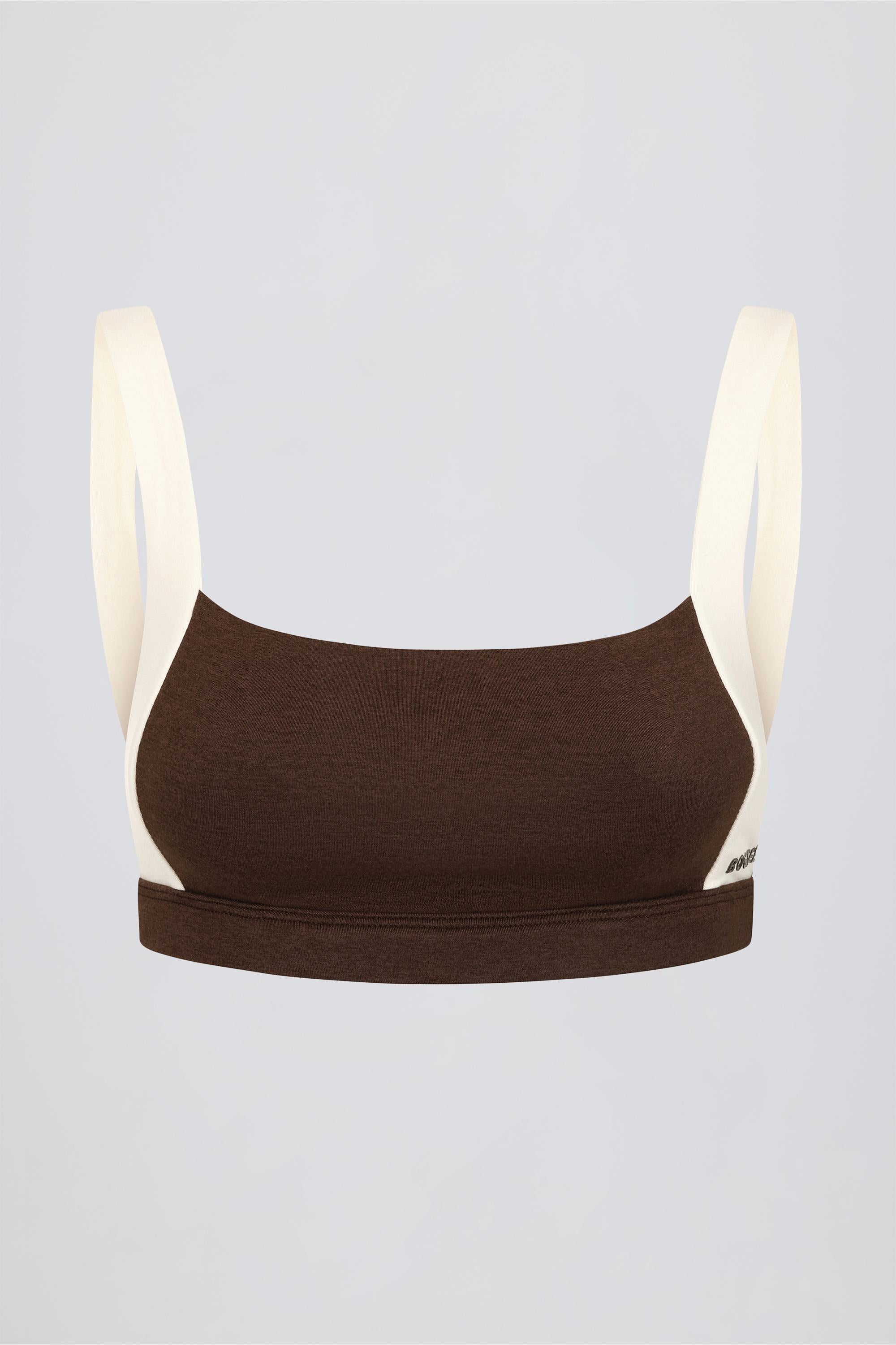 Contrast Sports Bra in Pecan Marl