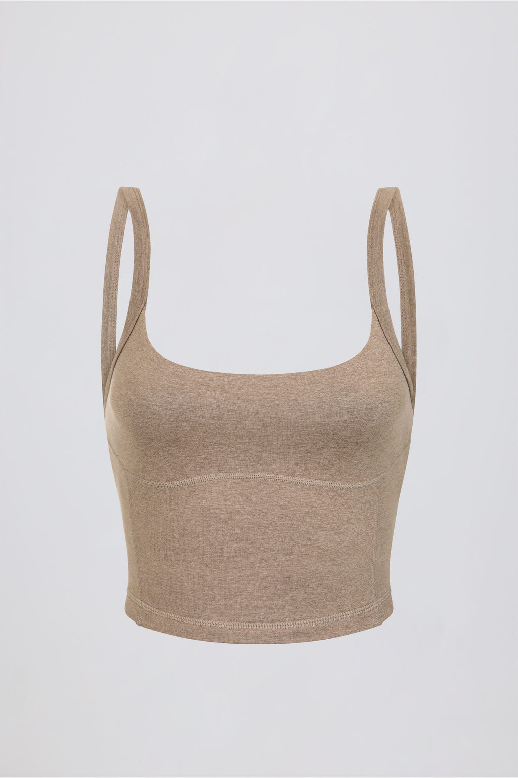 Cropped Tank Top in Mocha Marl