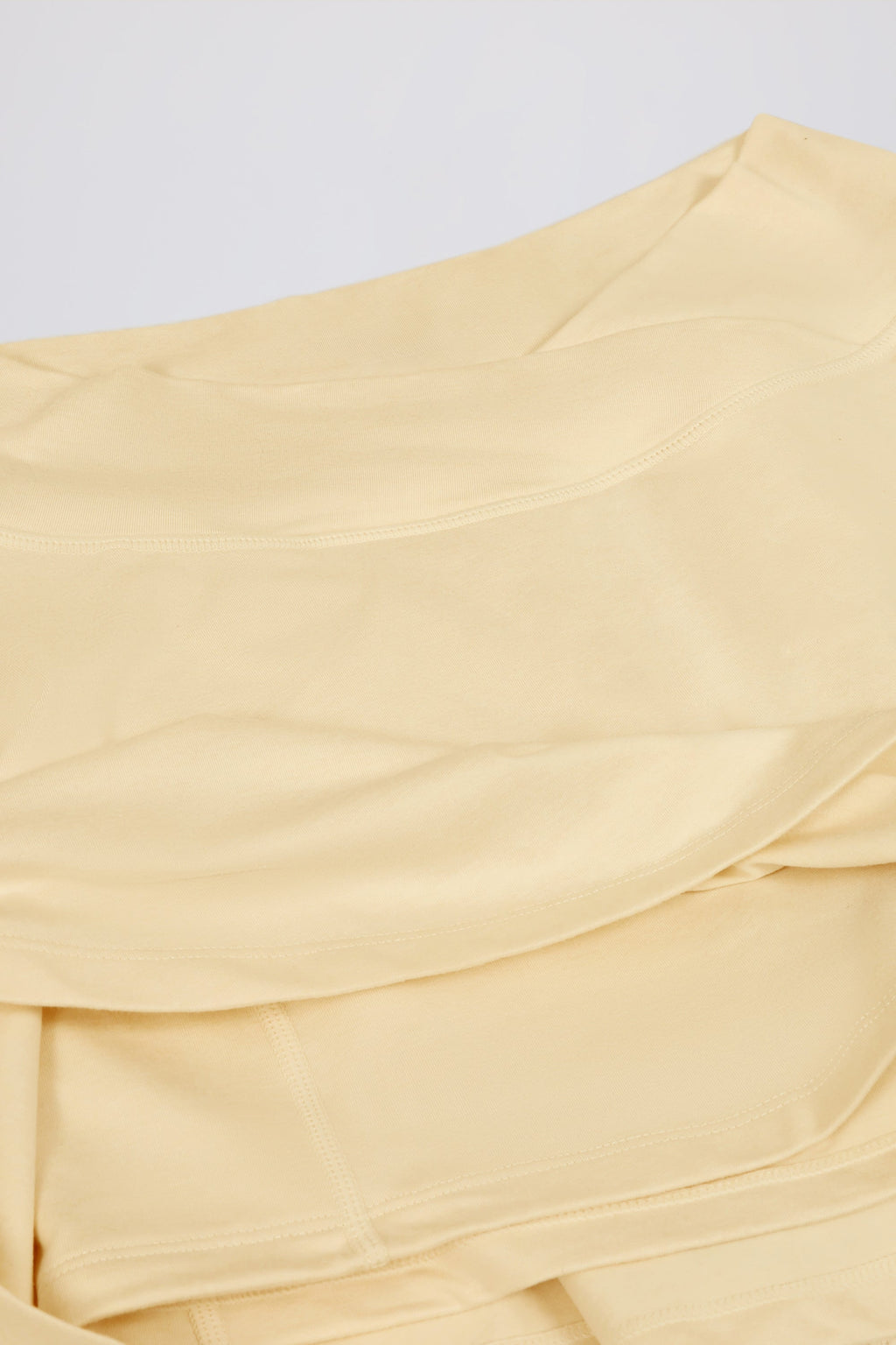 Brushed Jersey Crossover Mini Skort in Lemon Marl