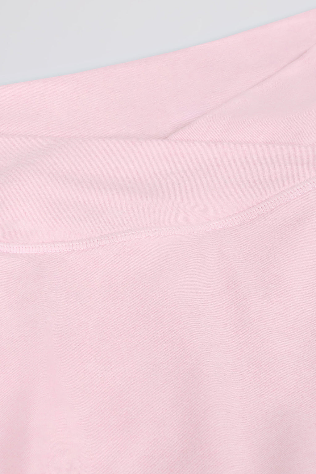 Brushed Jersey Crossover Mini Skort in Pale Pink Marl