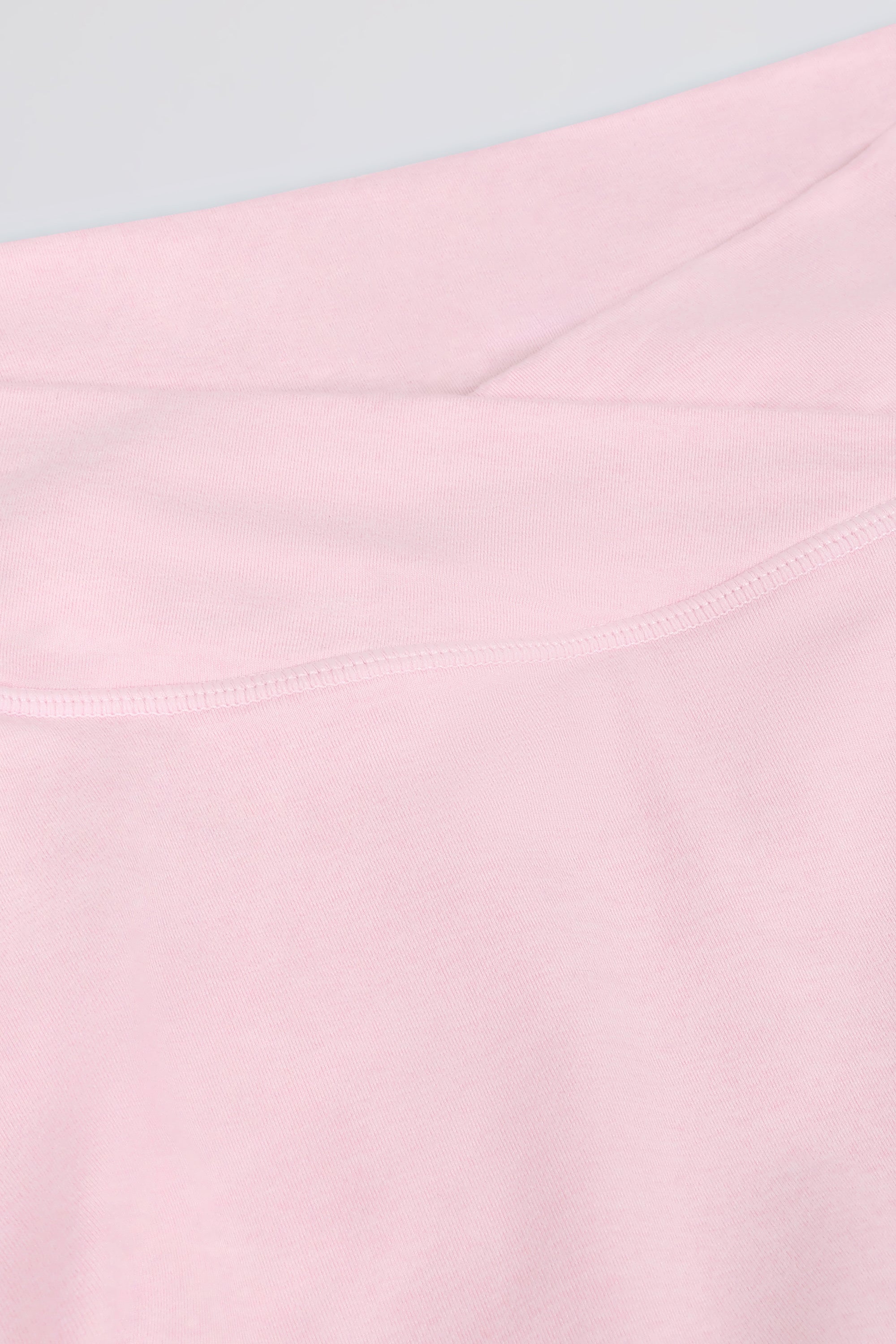 Brushed Jersey Crossover Mini Skort in Pale Pink Marl