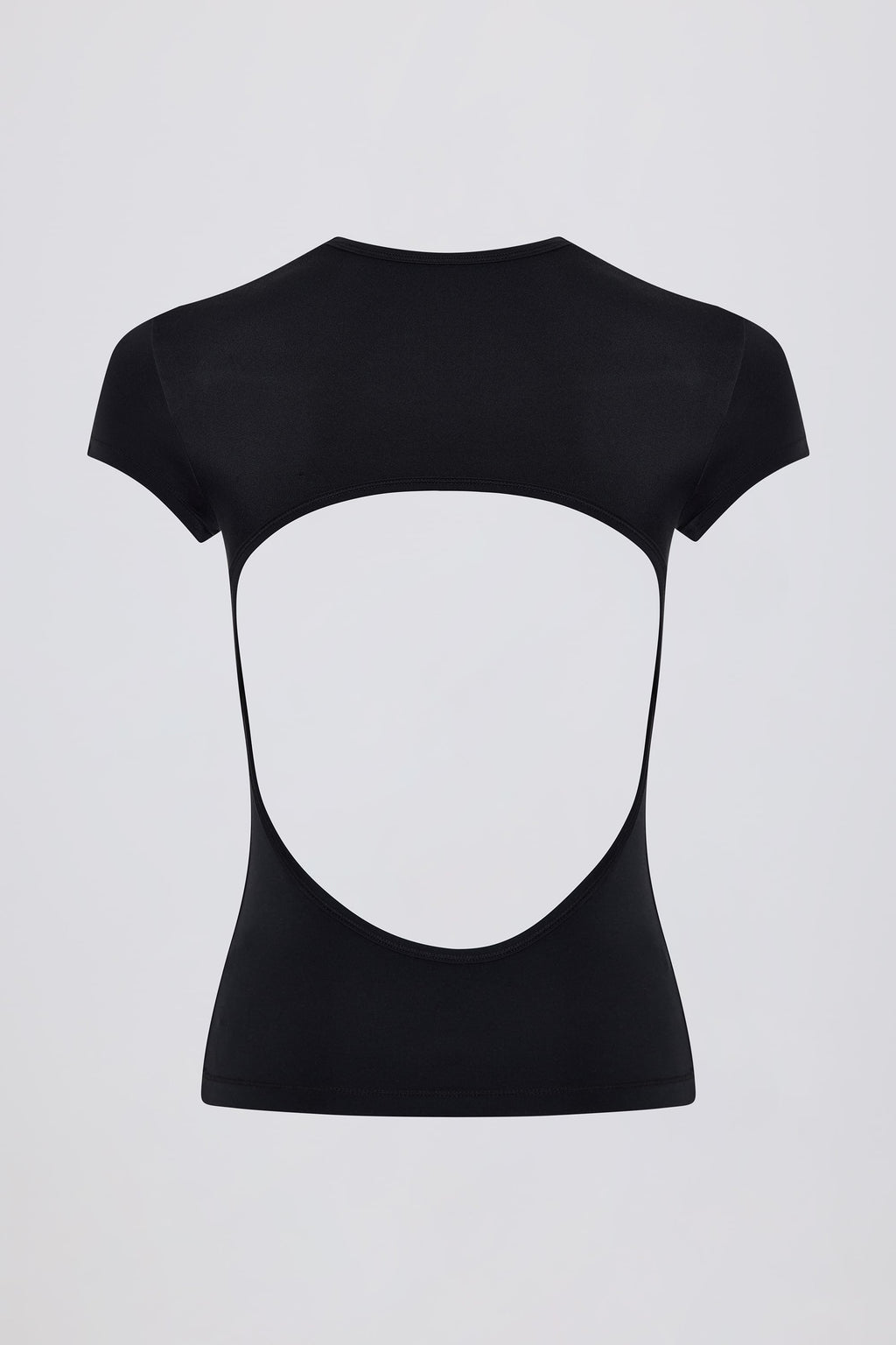 Cut-Out Longline T-Shirt in Black