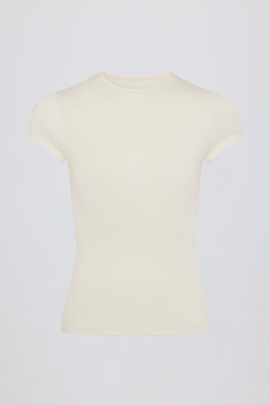 Cut-Out Longline T-Shirt in Cream