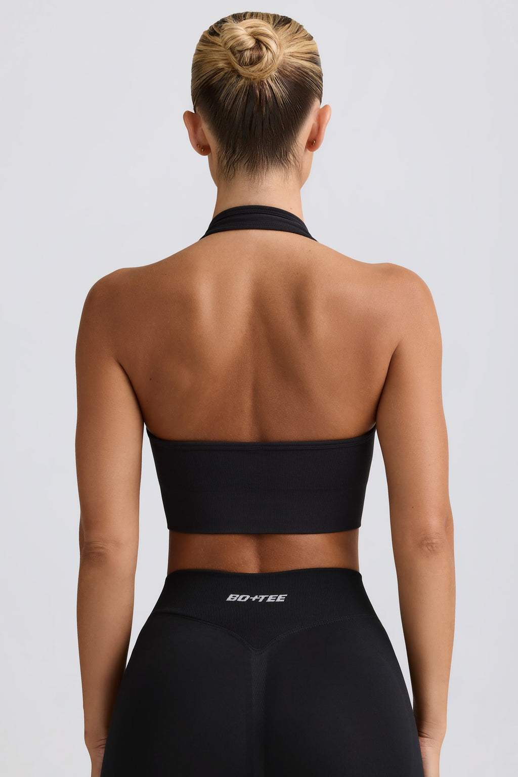Define Luxe Halterneck Sports Bra in Black