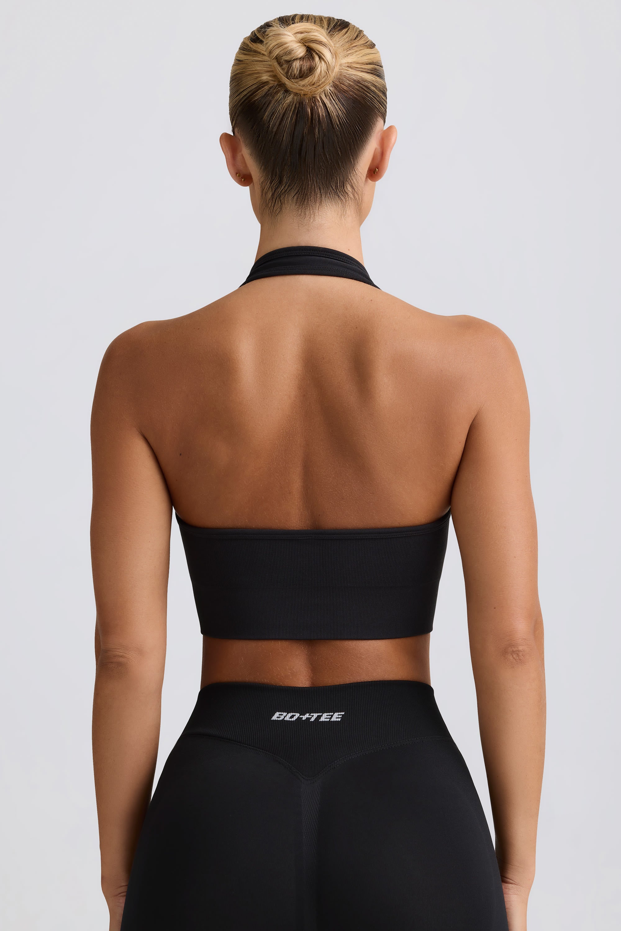 Define Luxe Halterneck Sports Bra in Black