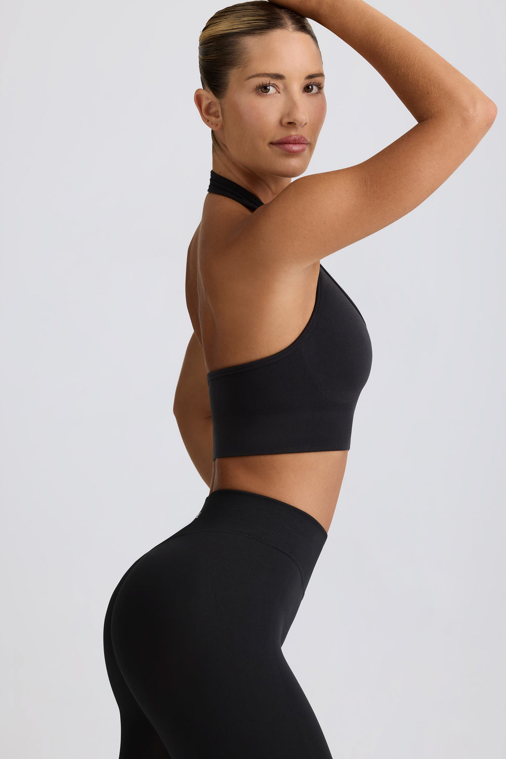 Define Luxe Halterneck Sports Bra in Black