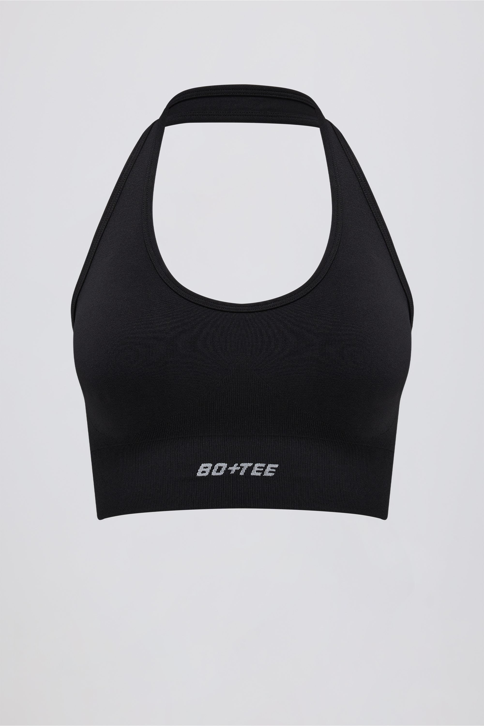 Define Luxe Halterneck Sports Bra in Black