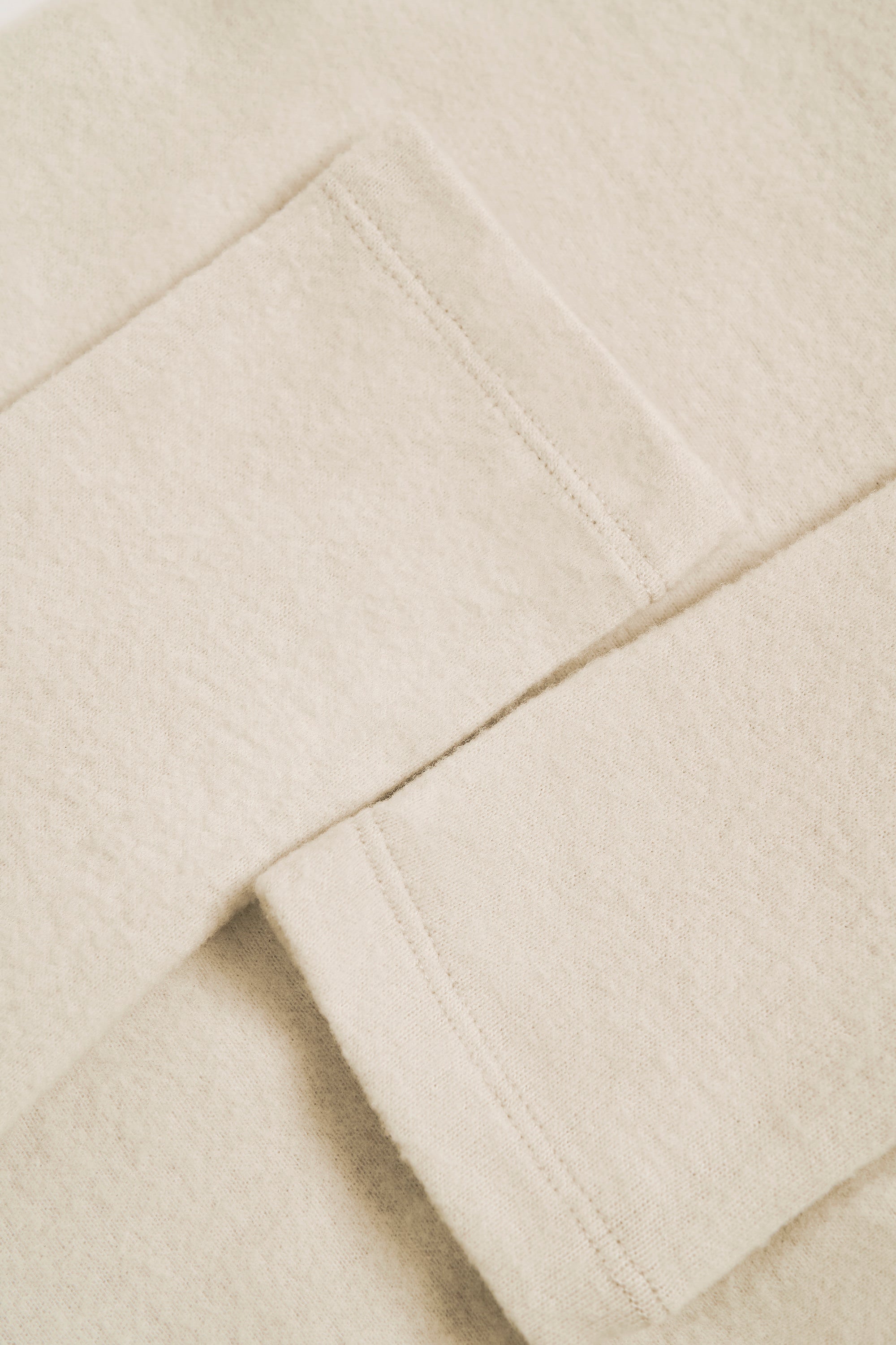 Brushed Jersey Wrap Crop Top in Ecru