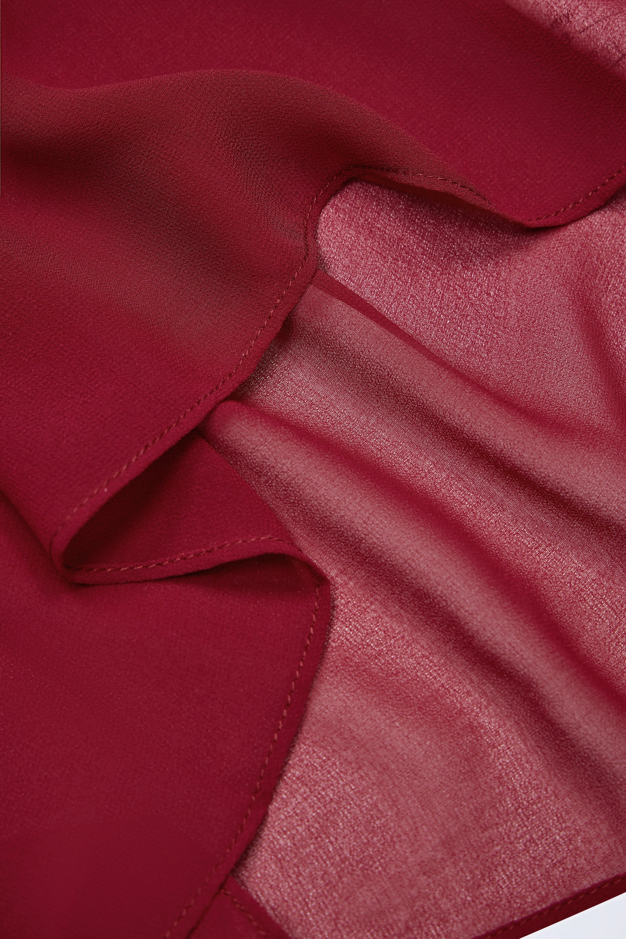 Cowl-Neck Backless Mini Dress in Dark Cherry