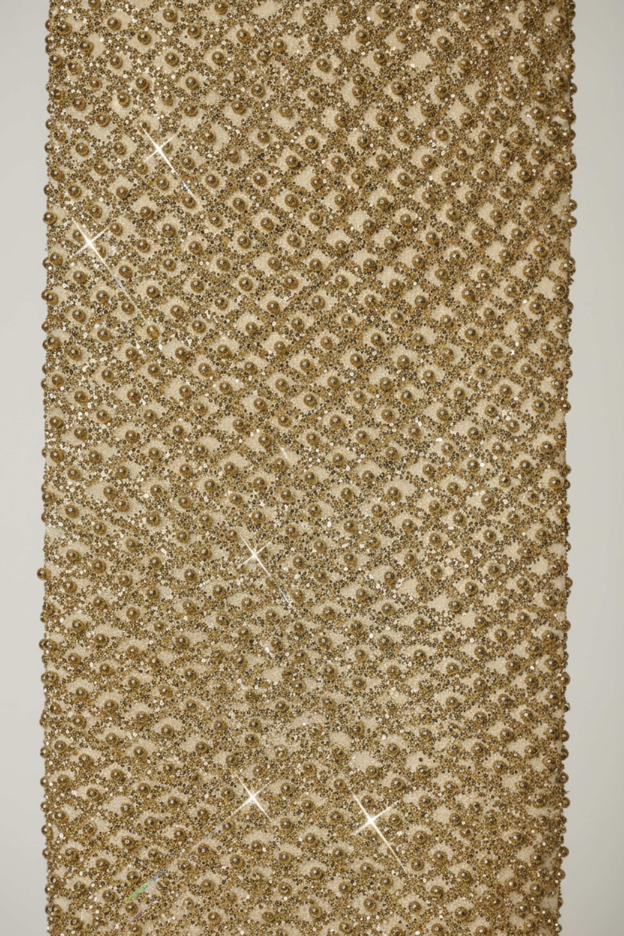 Embellished Cut-Out Gown in Gold