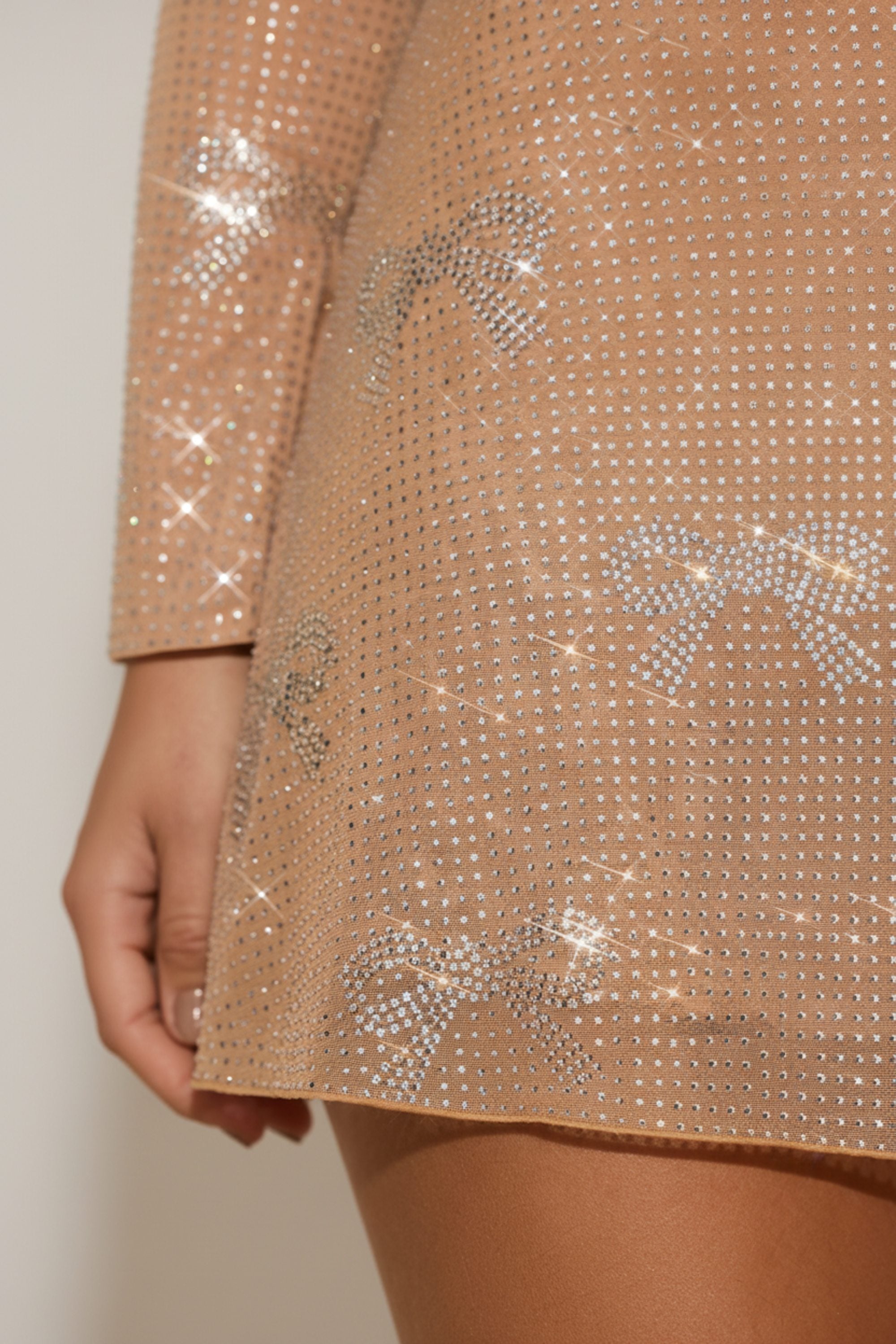 Embellished Bow-Detail Top in Almond