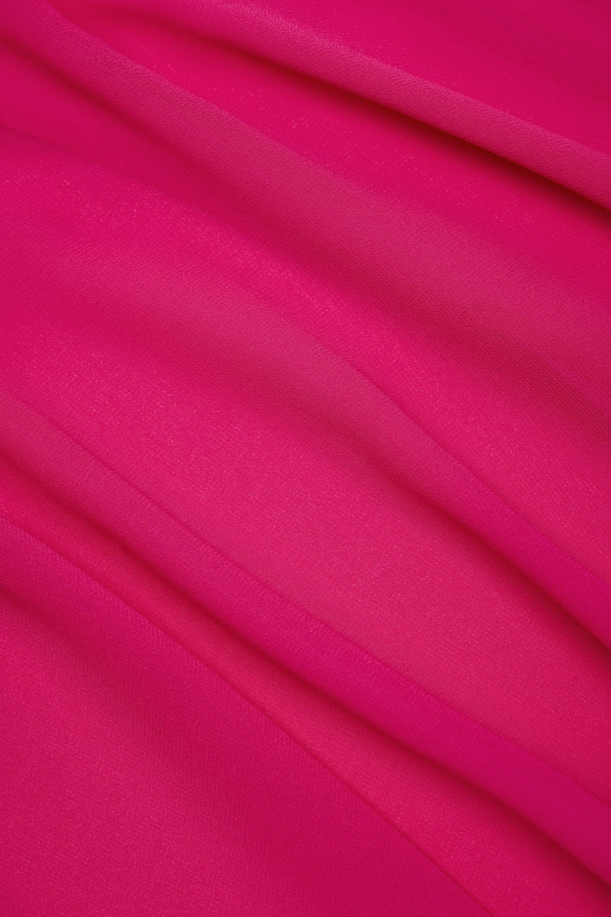 Cowl-Neck Mini Dress in Fuchsia Pink