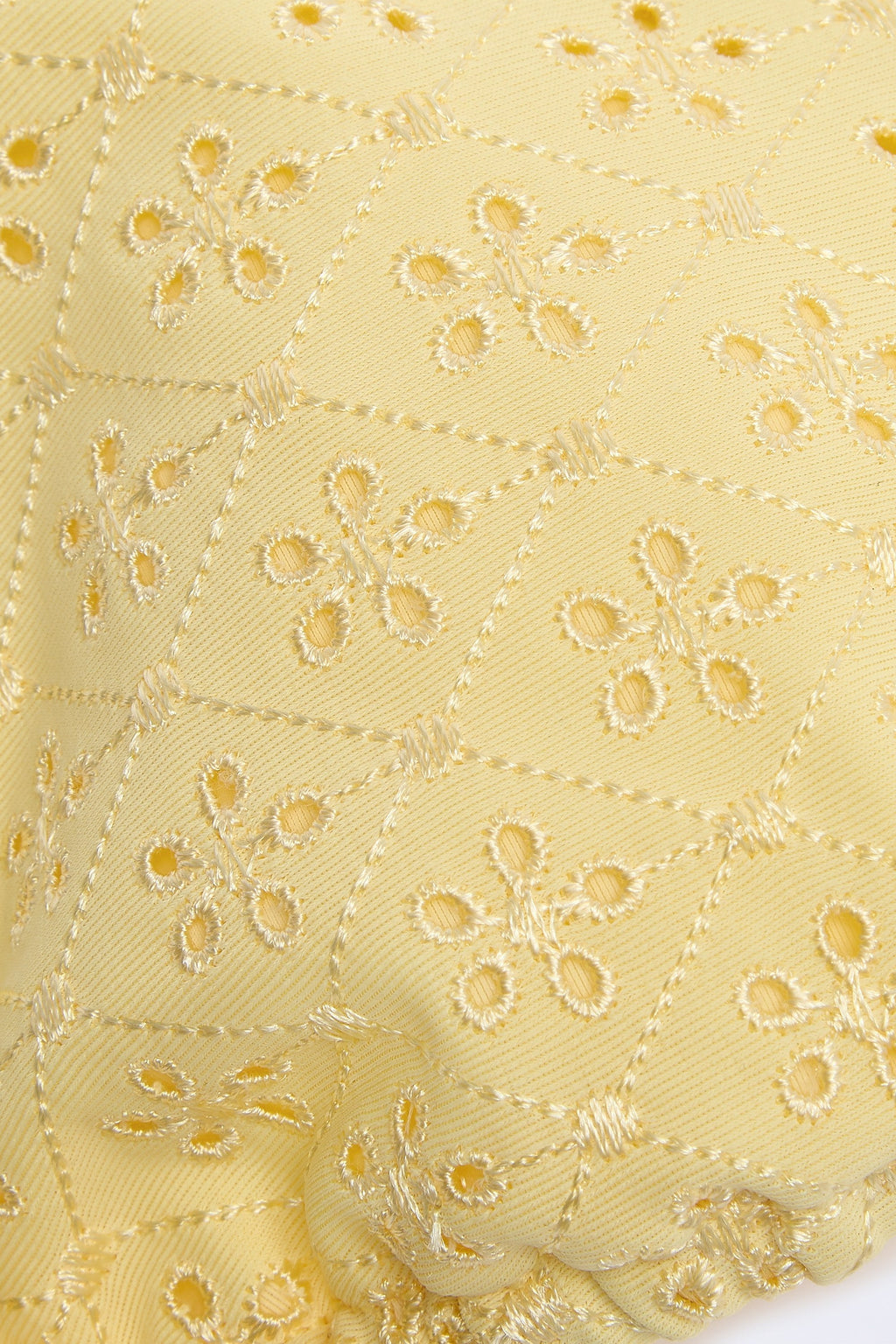 Broderie Anglaise Triangle Bikini Top in Lemon Yellow