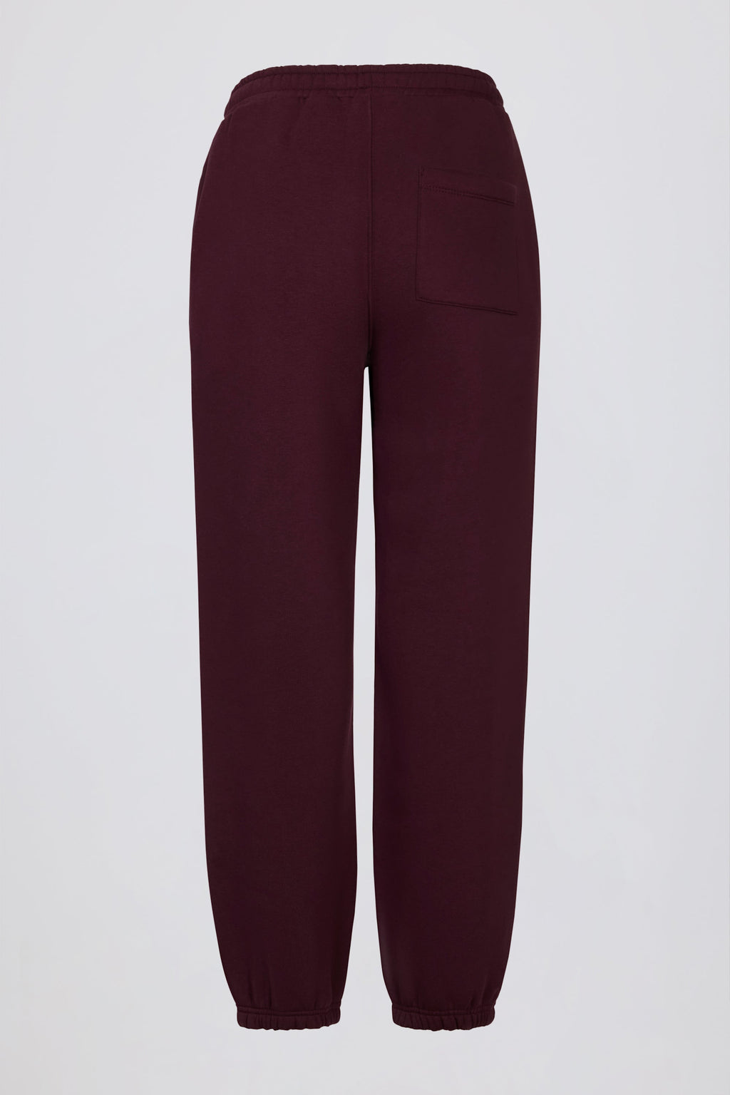 Brushed Cotton Jersey Mid-Rise Relaxed Joggers in Burgundy