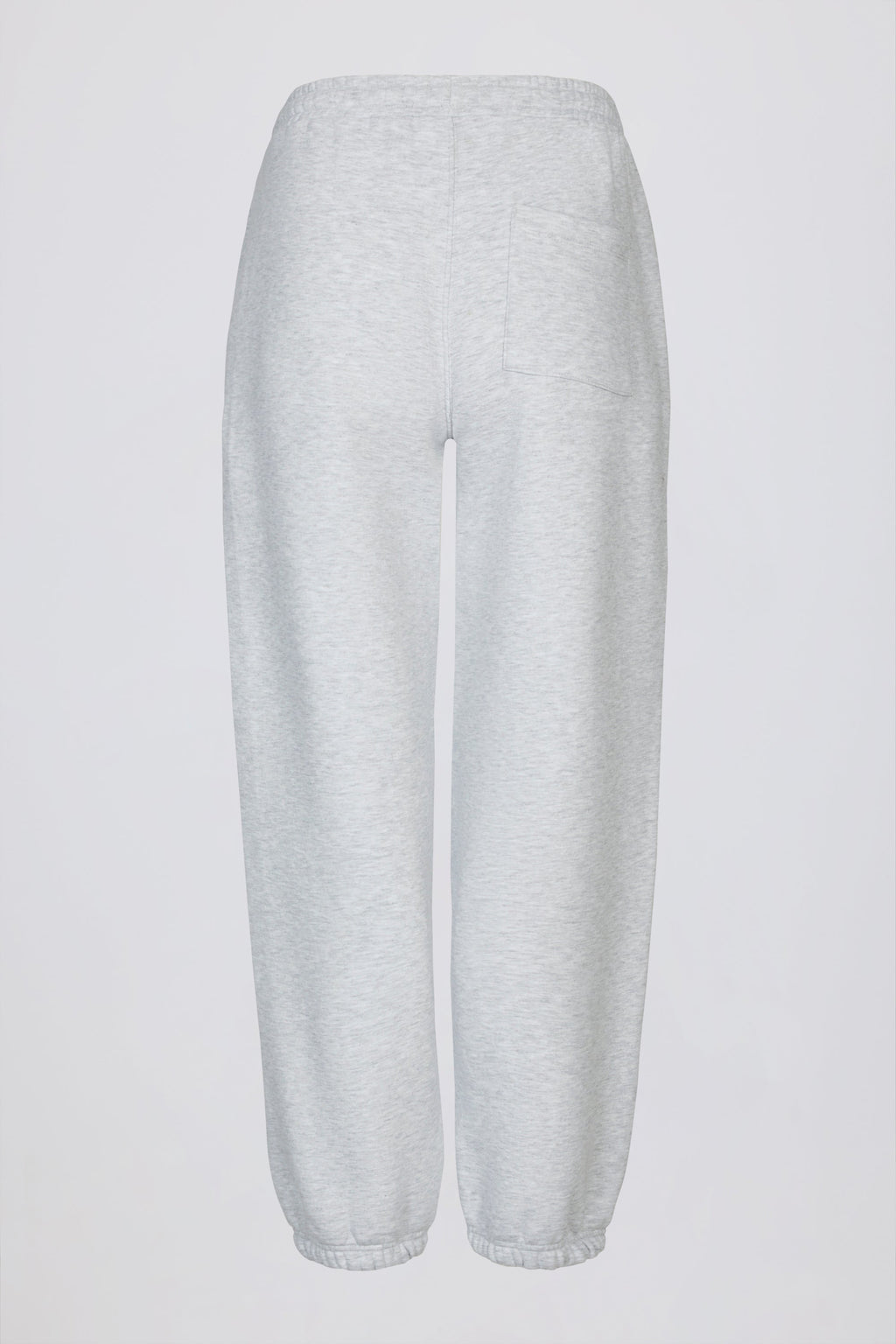 Brushed Cotton Jersey Mid-Rise Relaxed Joggers in Grey Marl