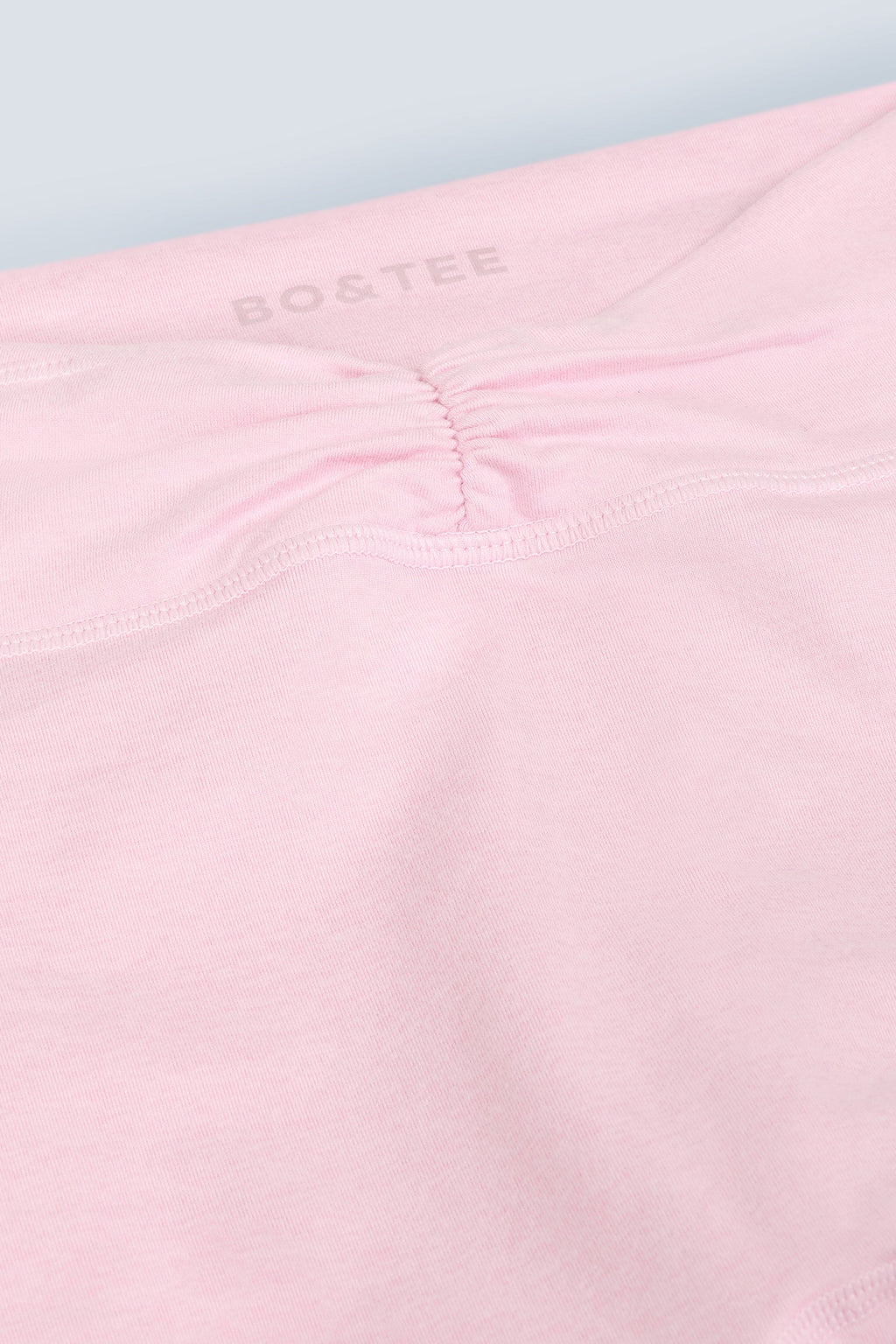 Brushed Jersey Ruched Flared Trousers in Pale Pink Marl