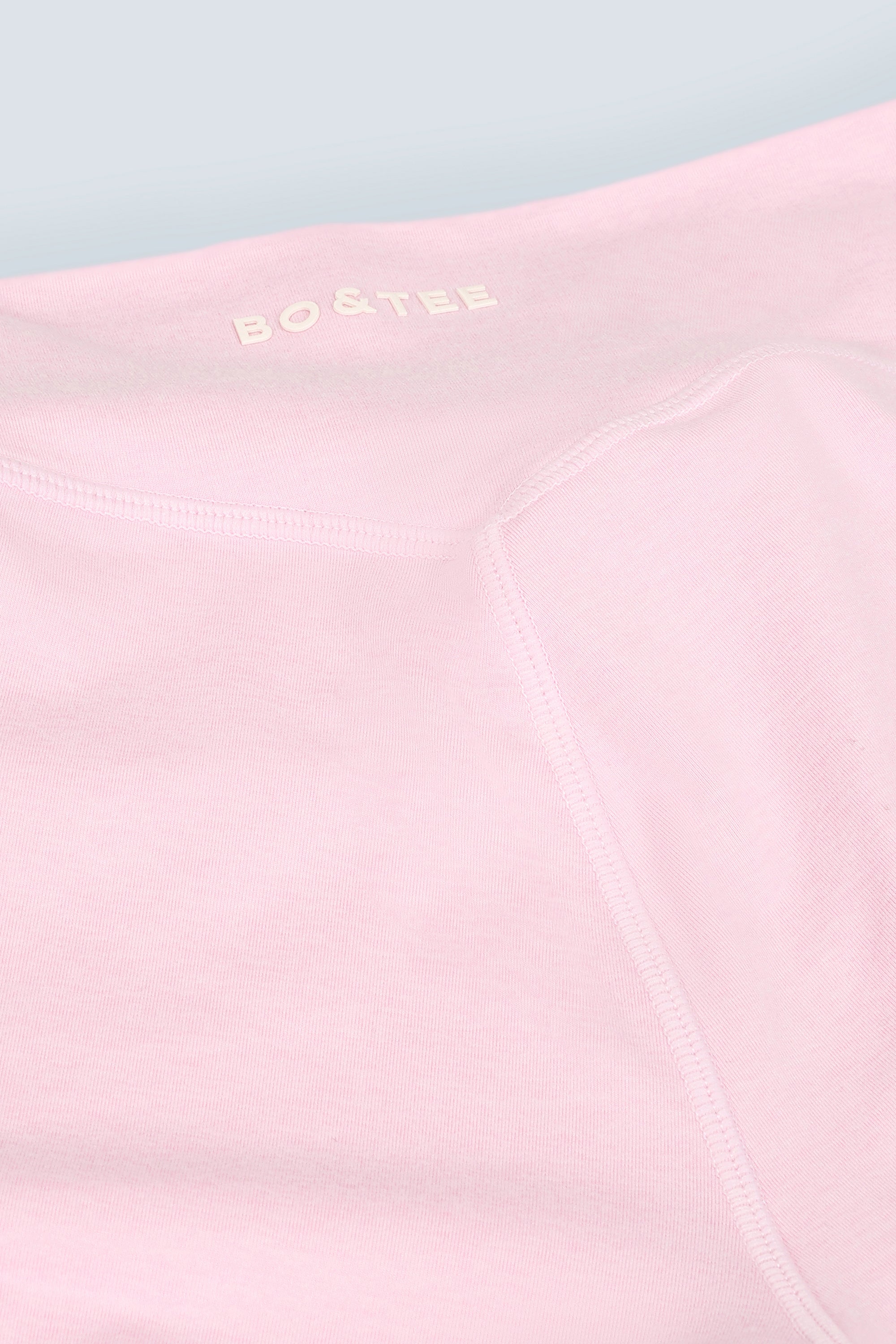 Brushed Jersey Ruched Flared Trousers in Pale Pink Marl