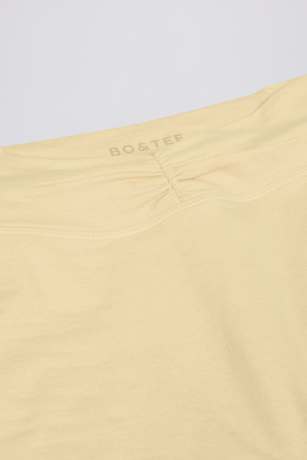 Brushed Jersey Ruched Mid-Rise Leggings in Lemon Marl