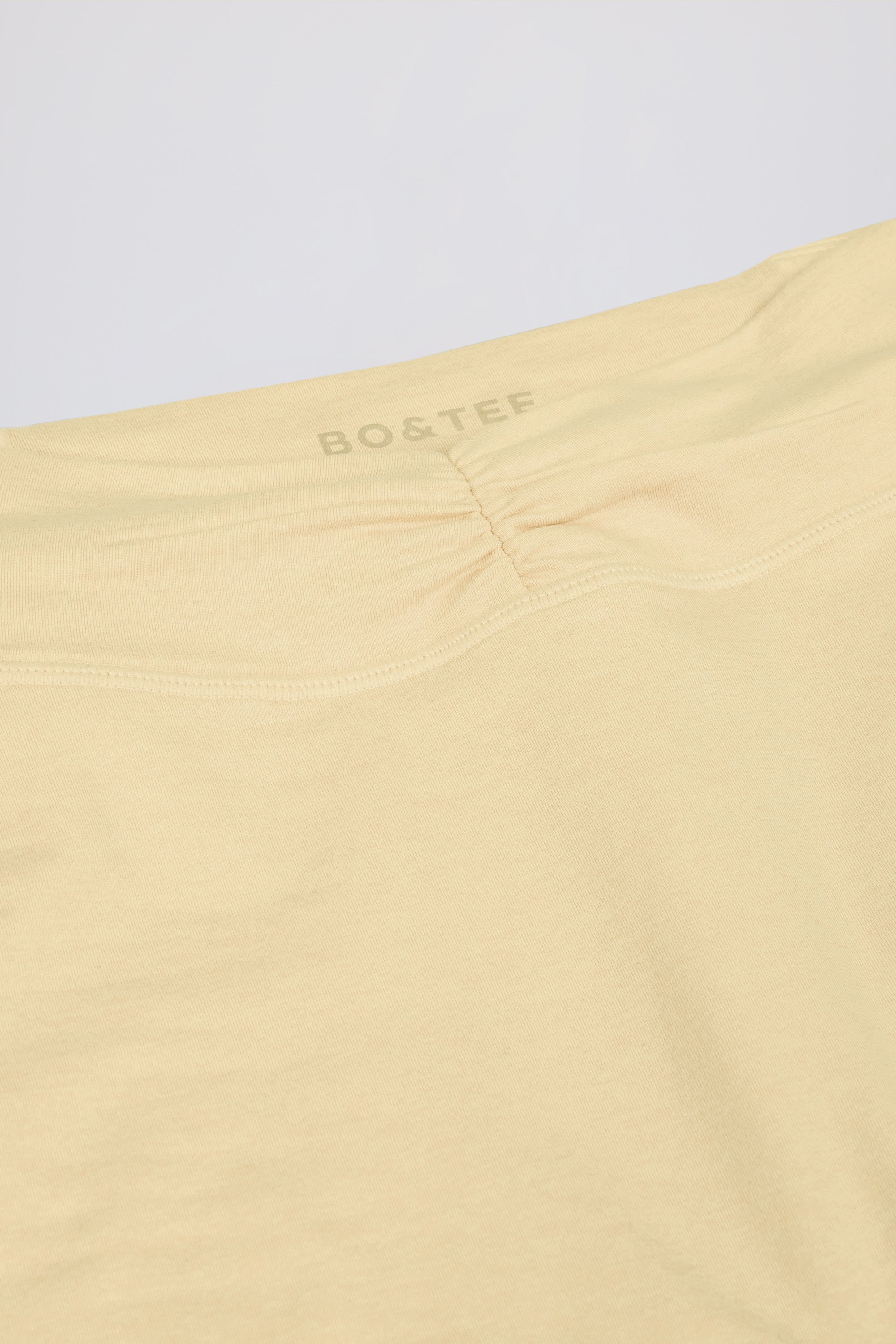 Brushed Jersey Ruched Mid-Rise Leggings in Lemon Marl