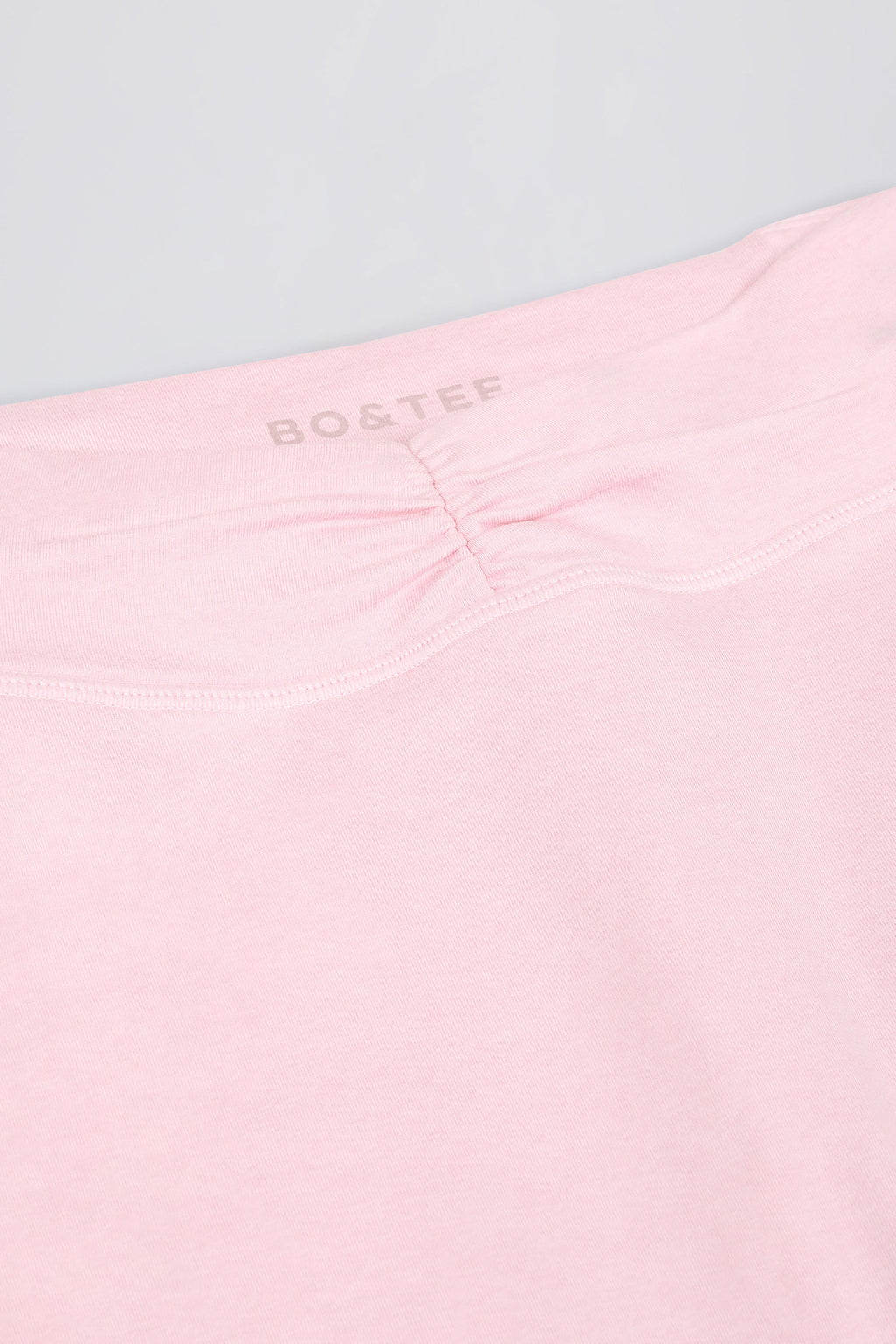 Brushed Jersey Ruched Mid-Rise Leggings in Pale Pink Marl