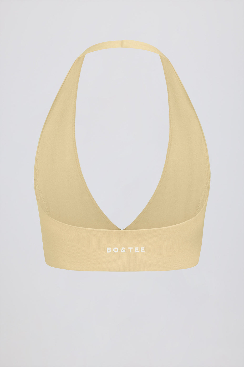 Brushed Jersey V-Neck Sports Bra in Lemon Marl
