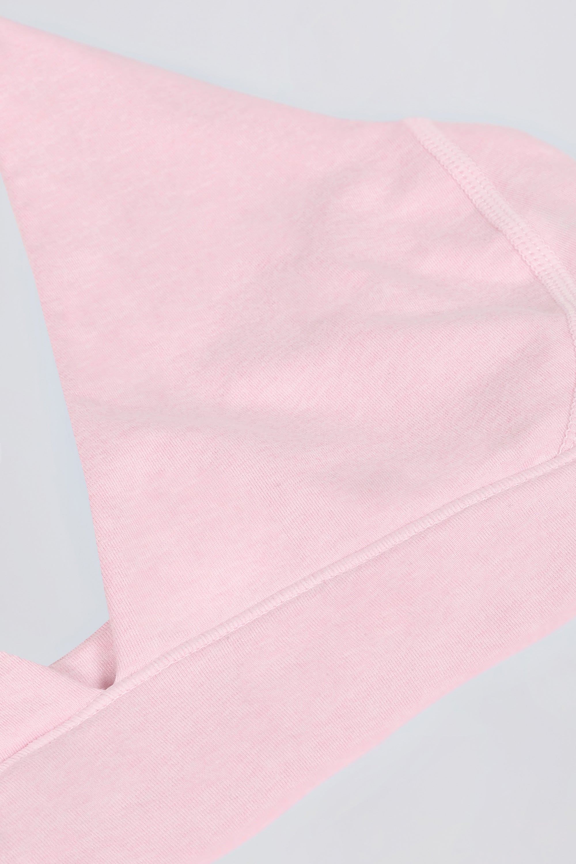 Brushed Jersey V-Neck Sports Bra in Pale Pink Marl